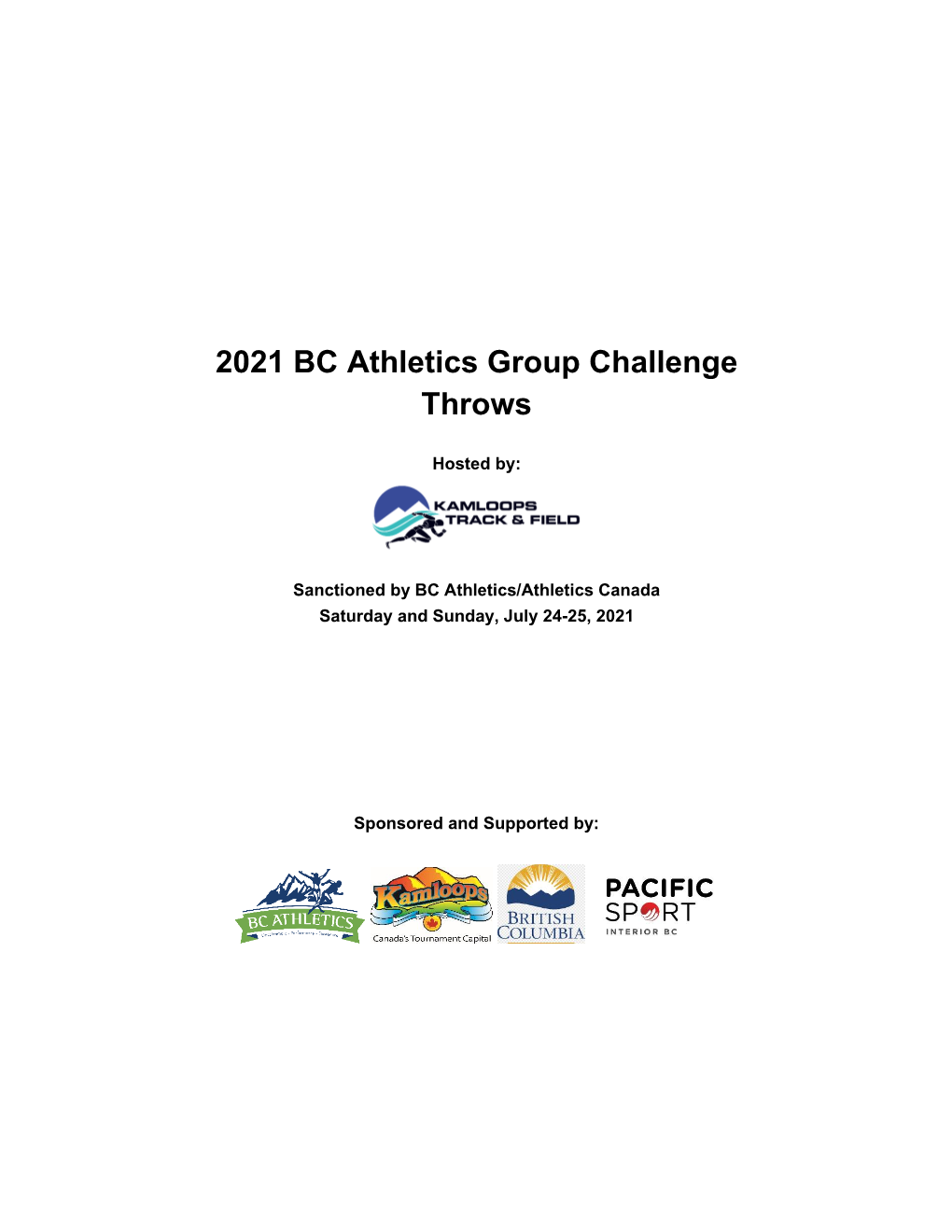 2021 BC Athletics Group Challenge Throws