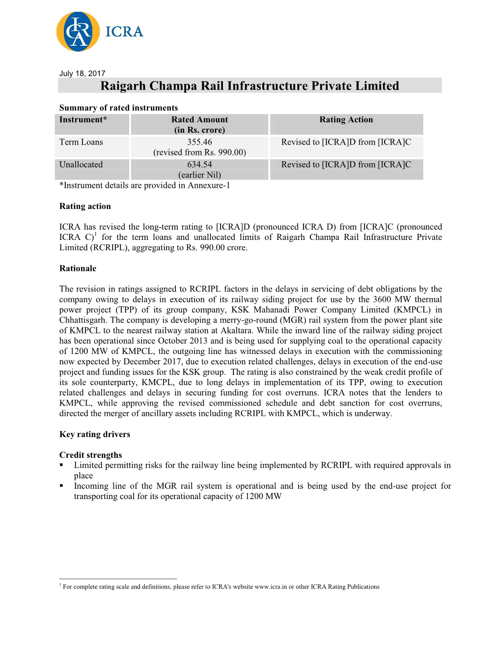 Raigarh Champa Rail Infrastructure Private Limited