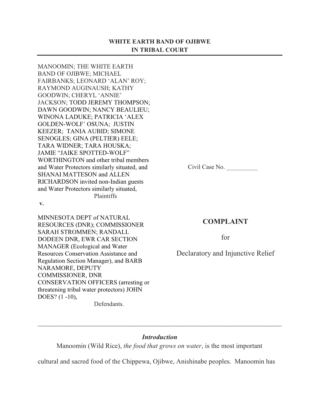 Complaint for Declaratory and Injunctive Relief August 4, 2021 Draft, Page 2