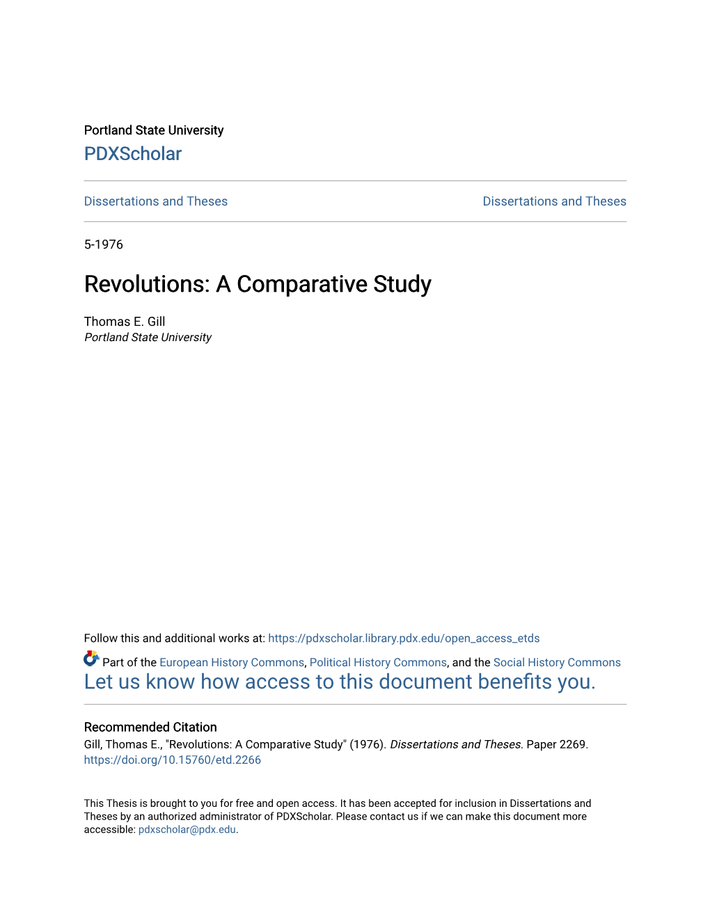 Revolutions: a Comparative Study