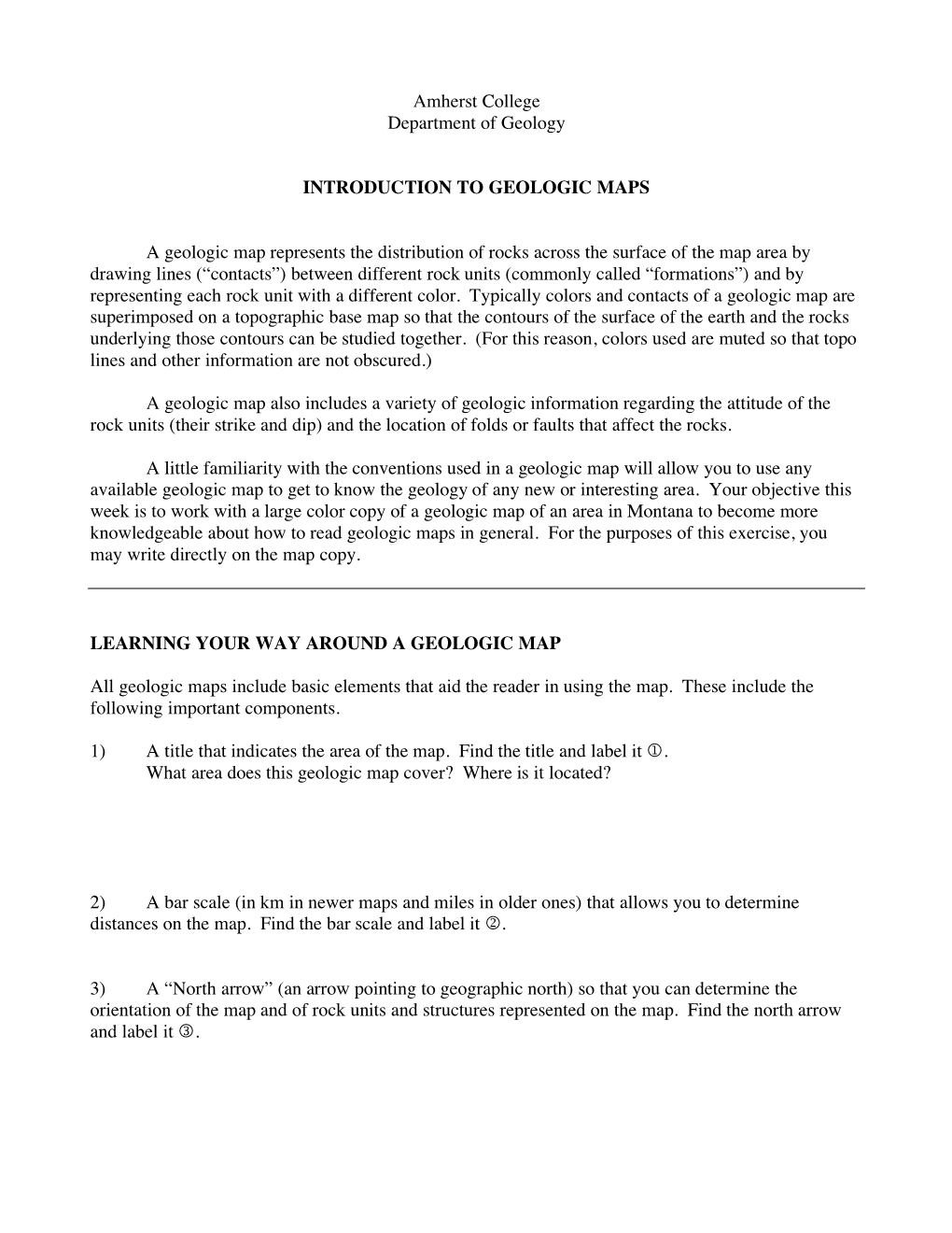 Geologic Map Homework