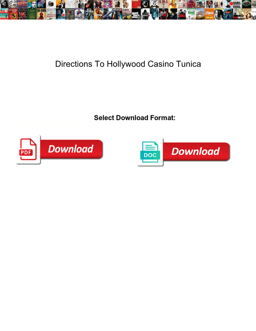 Directions to Hollywood Casino Tunica
