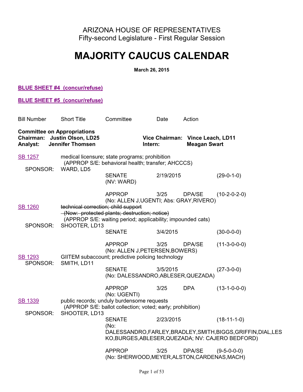Caucus Calendar