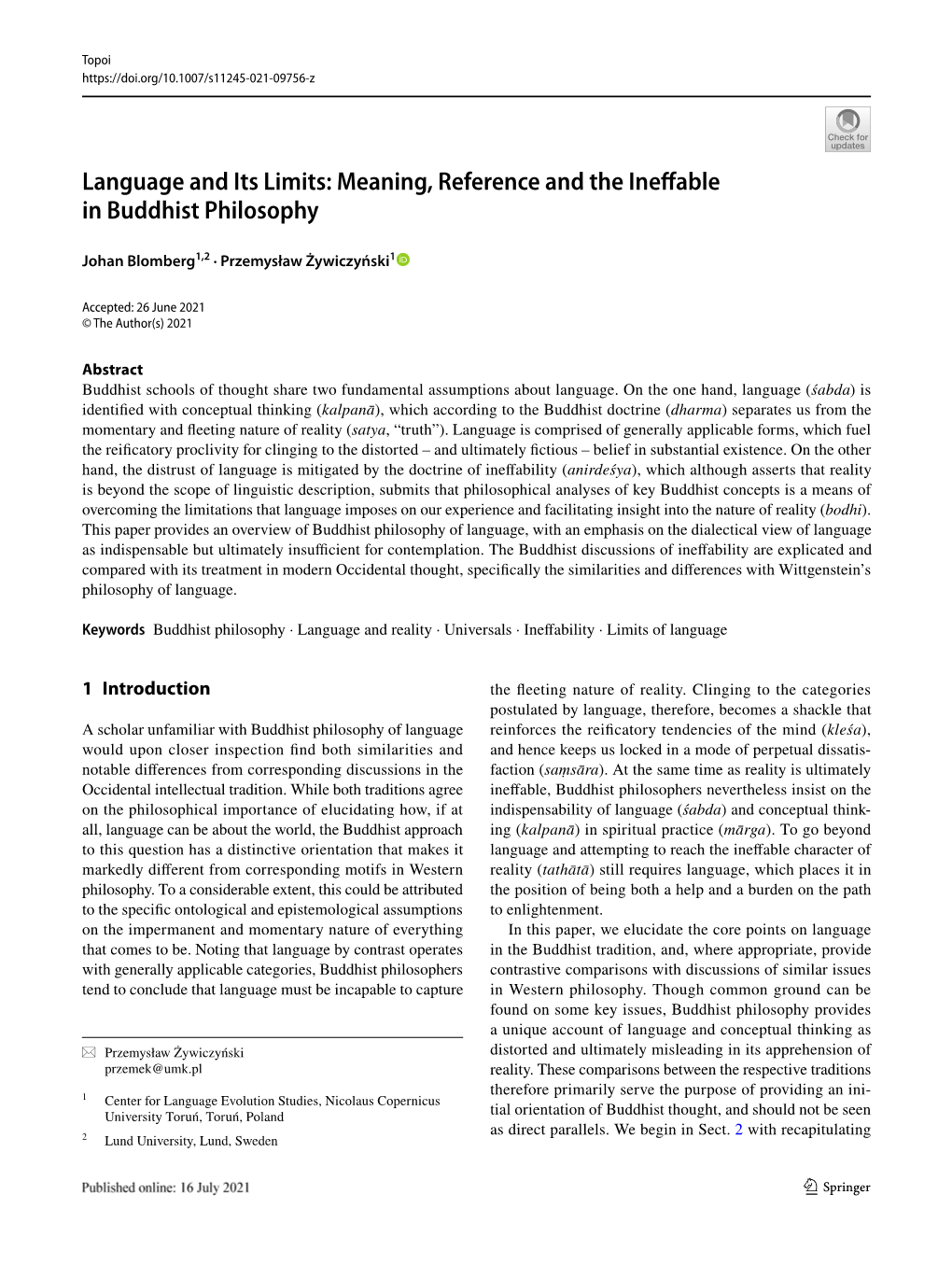 Language and Its Limits: Meaning, Reference and the Ineffable In