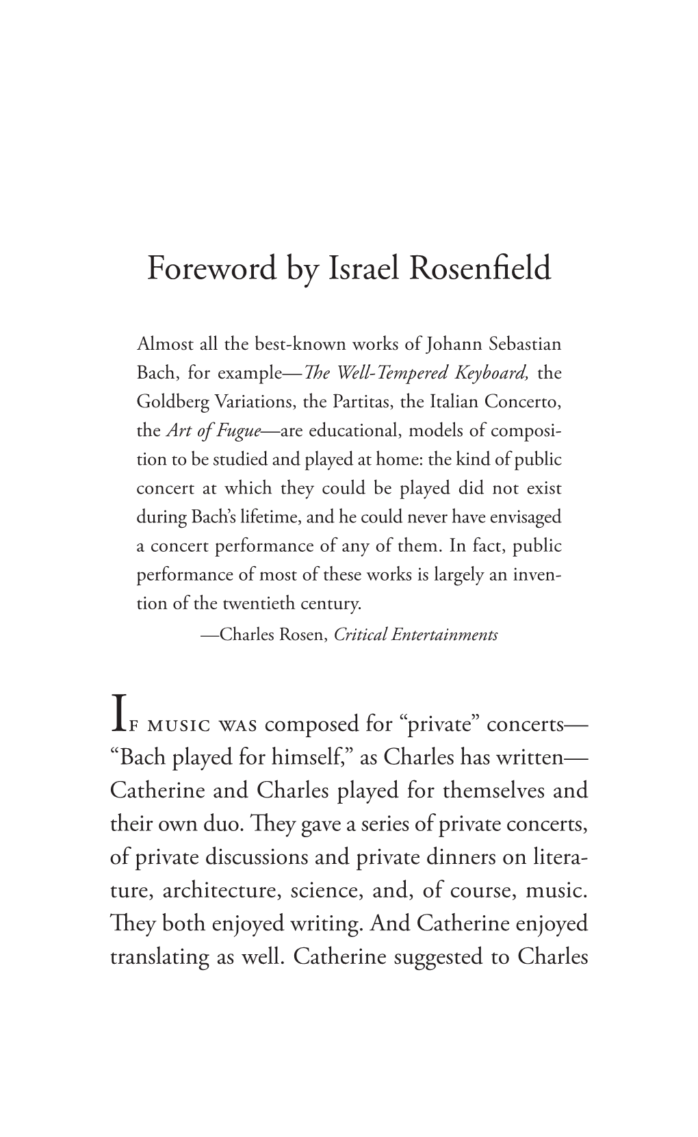 Foreword by Israel Rosenfield