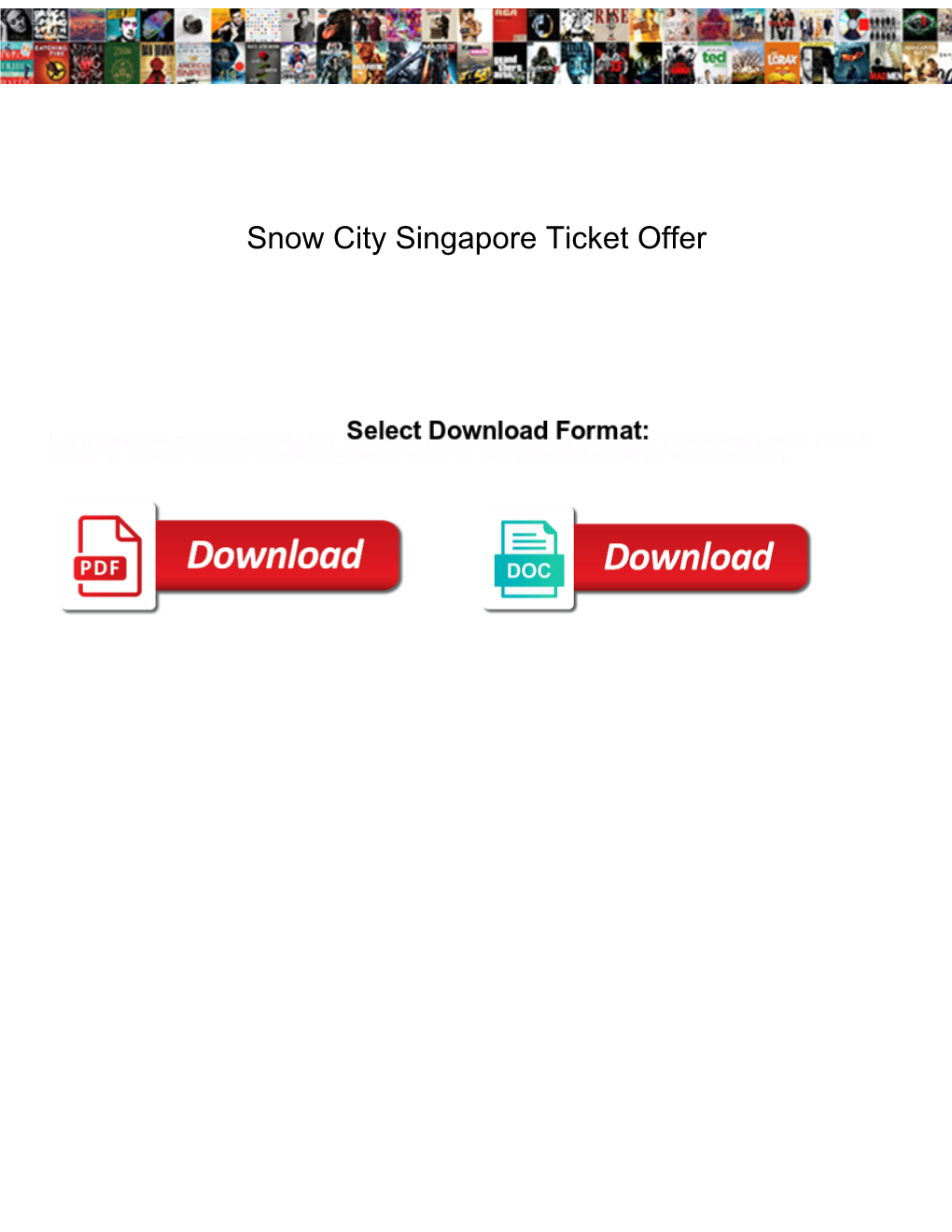 Snow City Singapore Ticket Offer