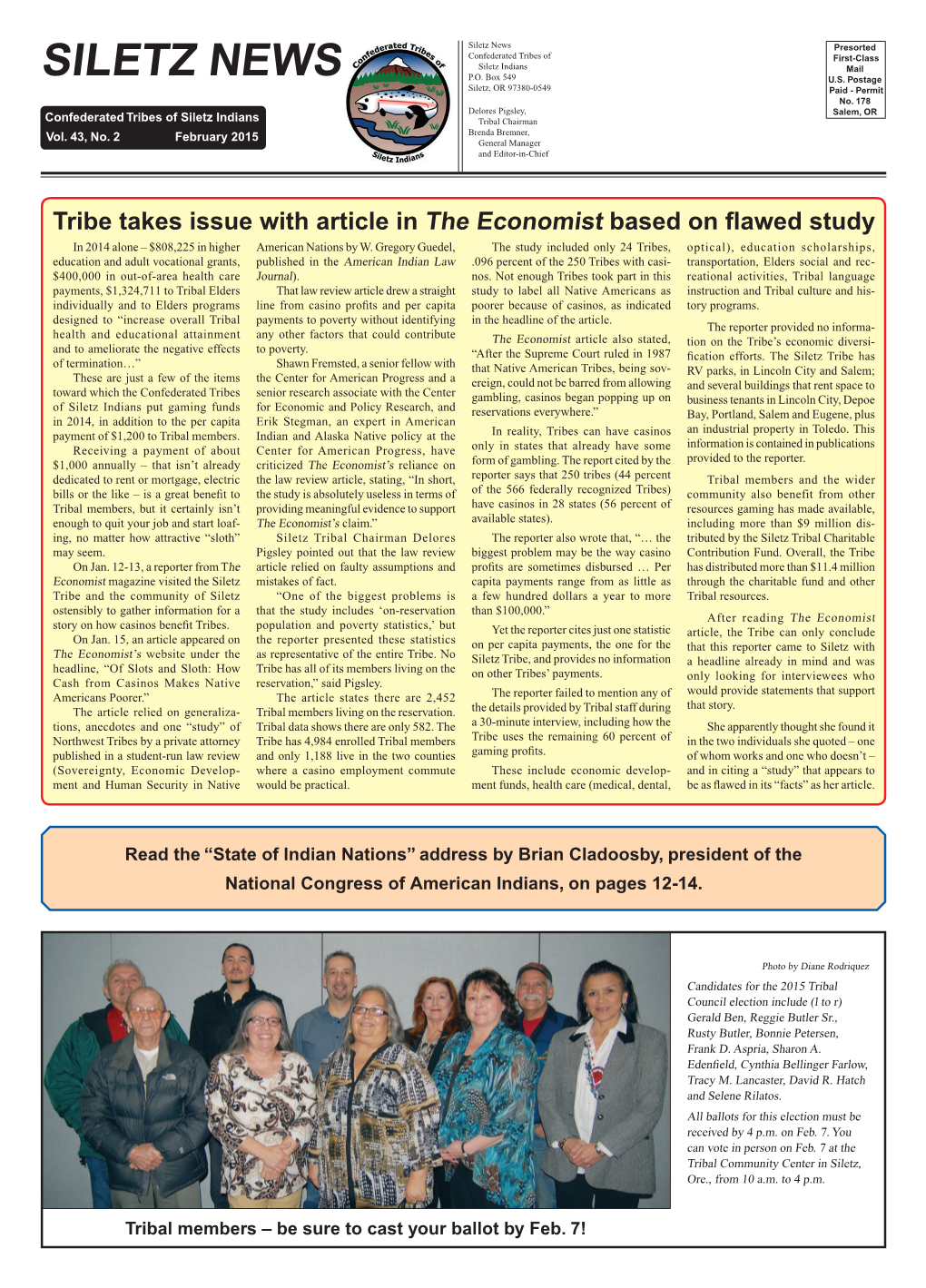 Siletz News Presorted Confederated Tribes of First-Class Siletz Indians Mail SILETZ News P.O