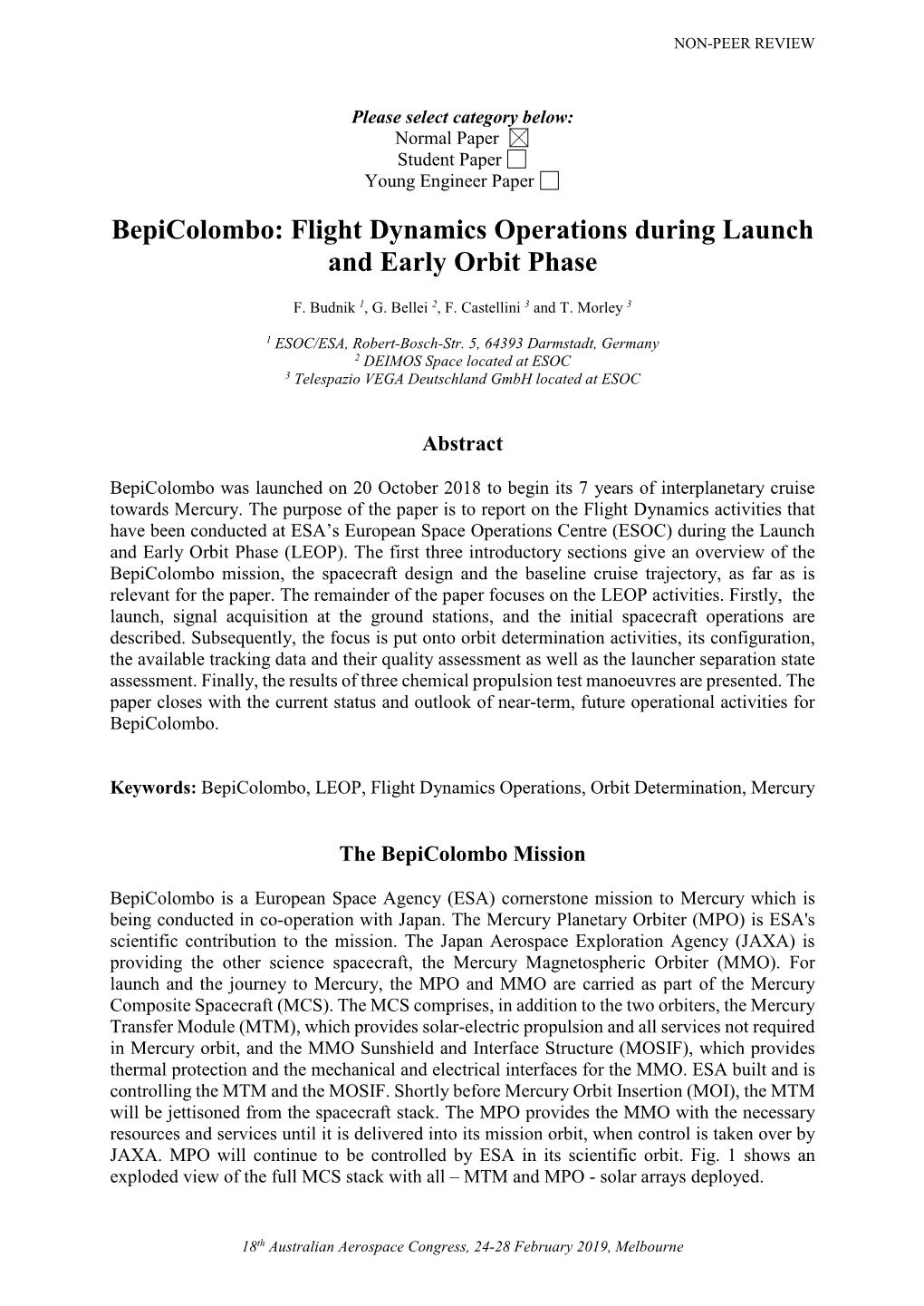 Bepicolombo: Flight Dynamics Operations During Launch and Early Orbit Phase