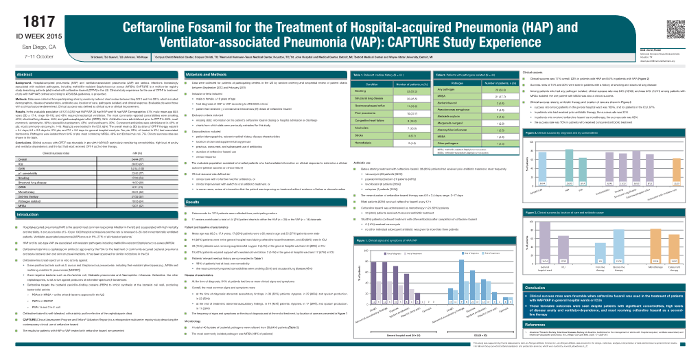 Ceftaroline Fosamil for the Treatment of Hospital-Acquired Pneumonia