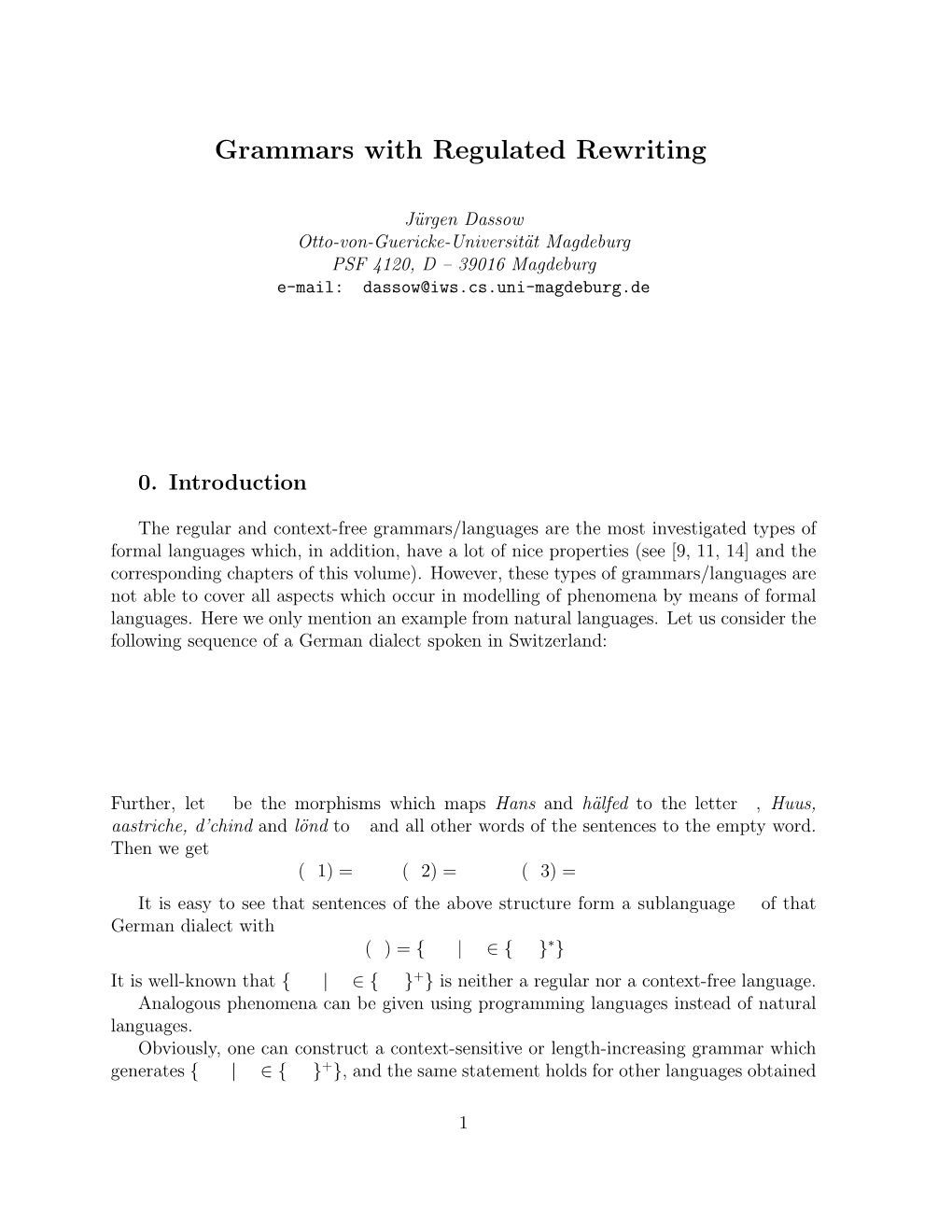 Grammars with Regulated Rewriting