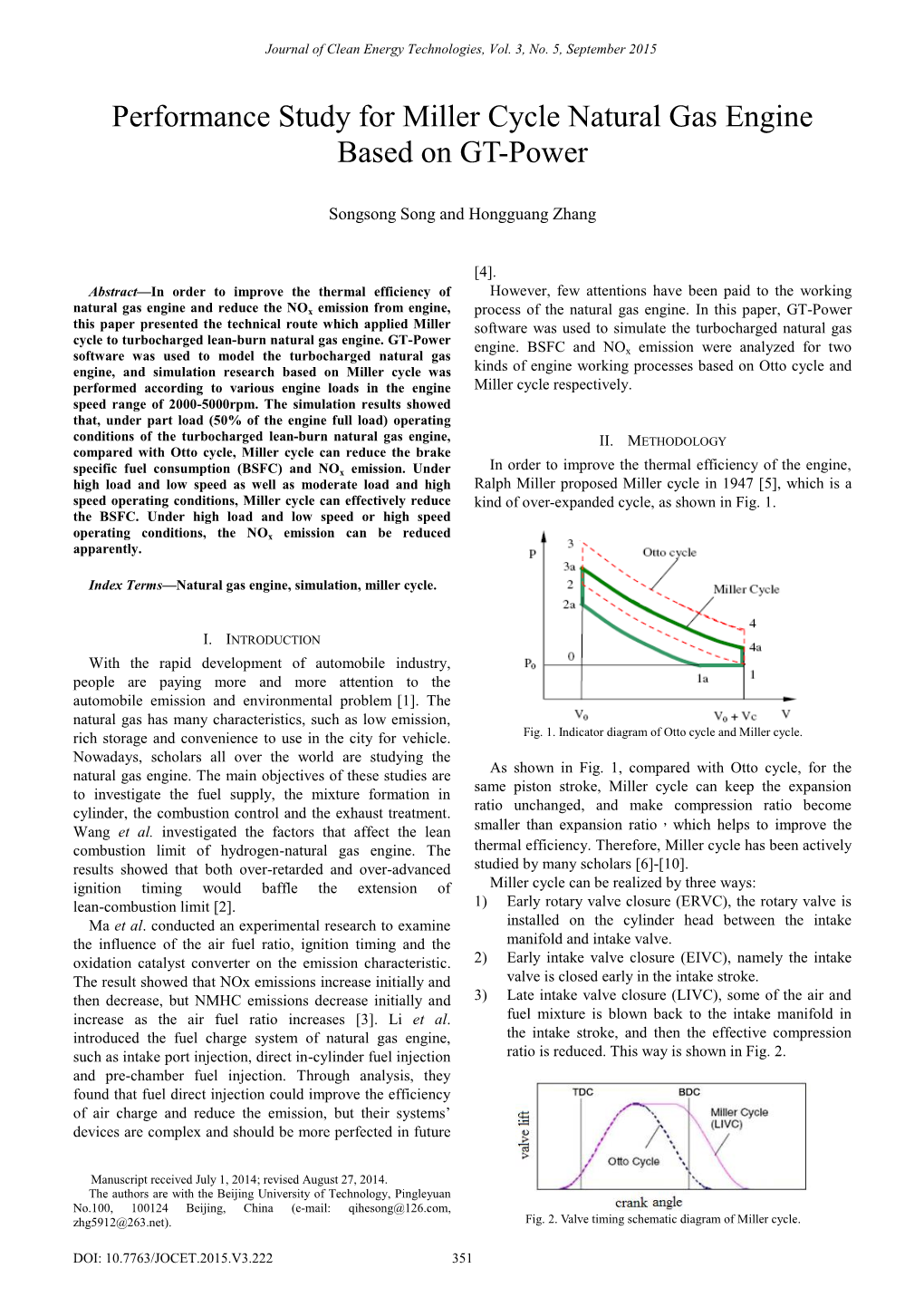 Performance Study for Miller Cycle Natural Gas Engine Based on GT-Power