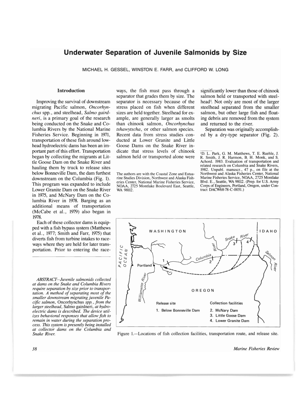 Underwater Separation of Juvenile Salmonids by Size