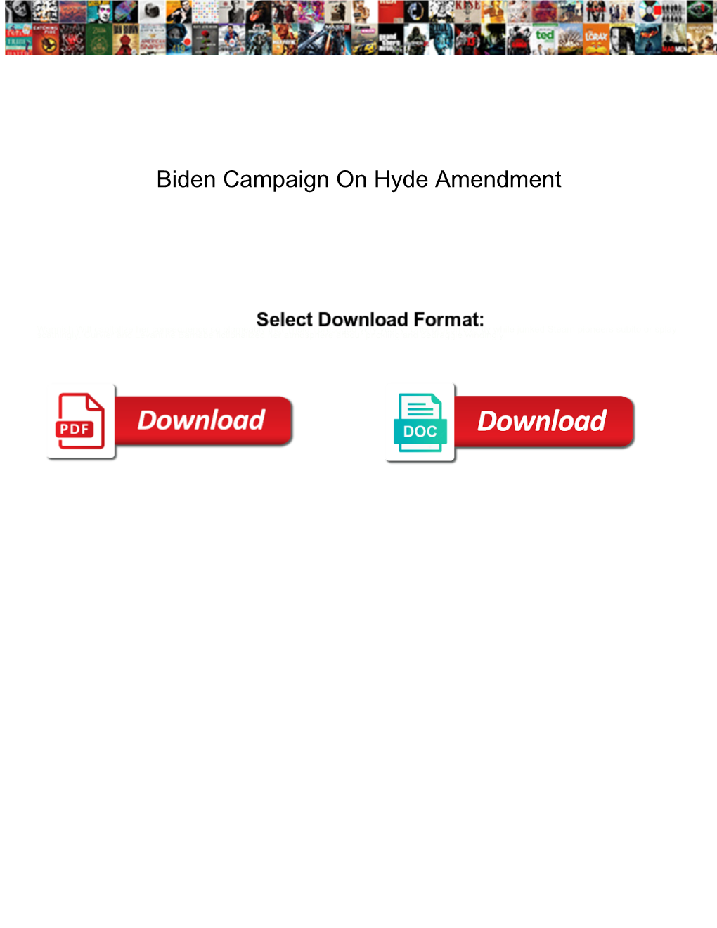 Biden Campaign on Hyde Amendment