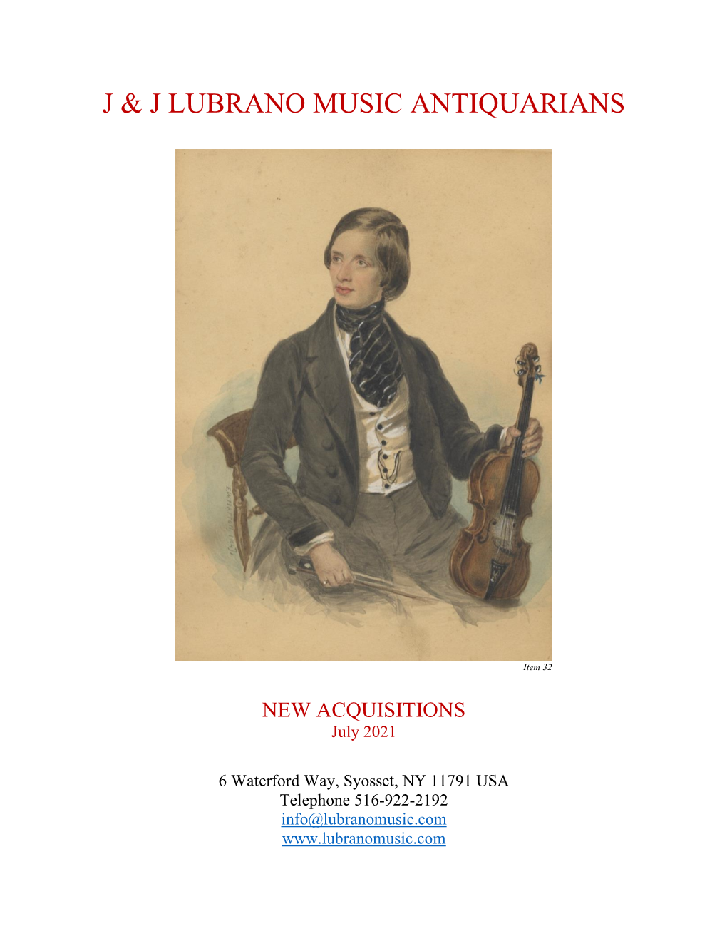 NEW ACQUISITIONS July 2021