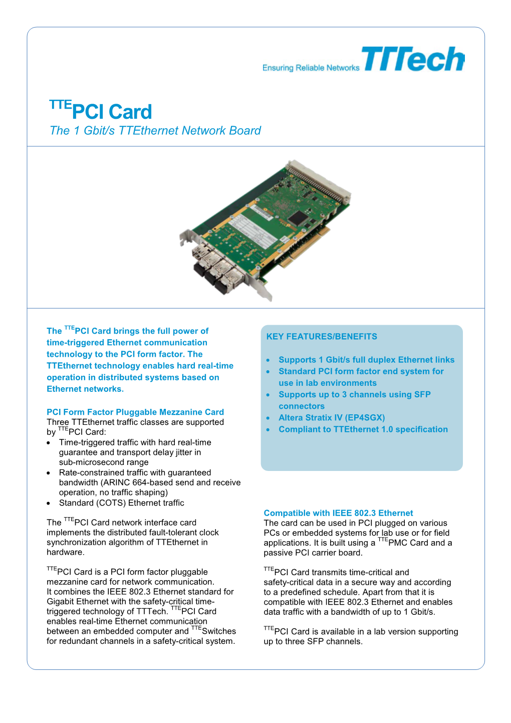 PCI Card the 1 Gbit/S Ttethernet Network Board