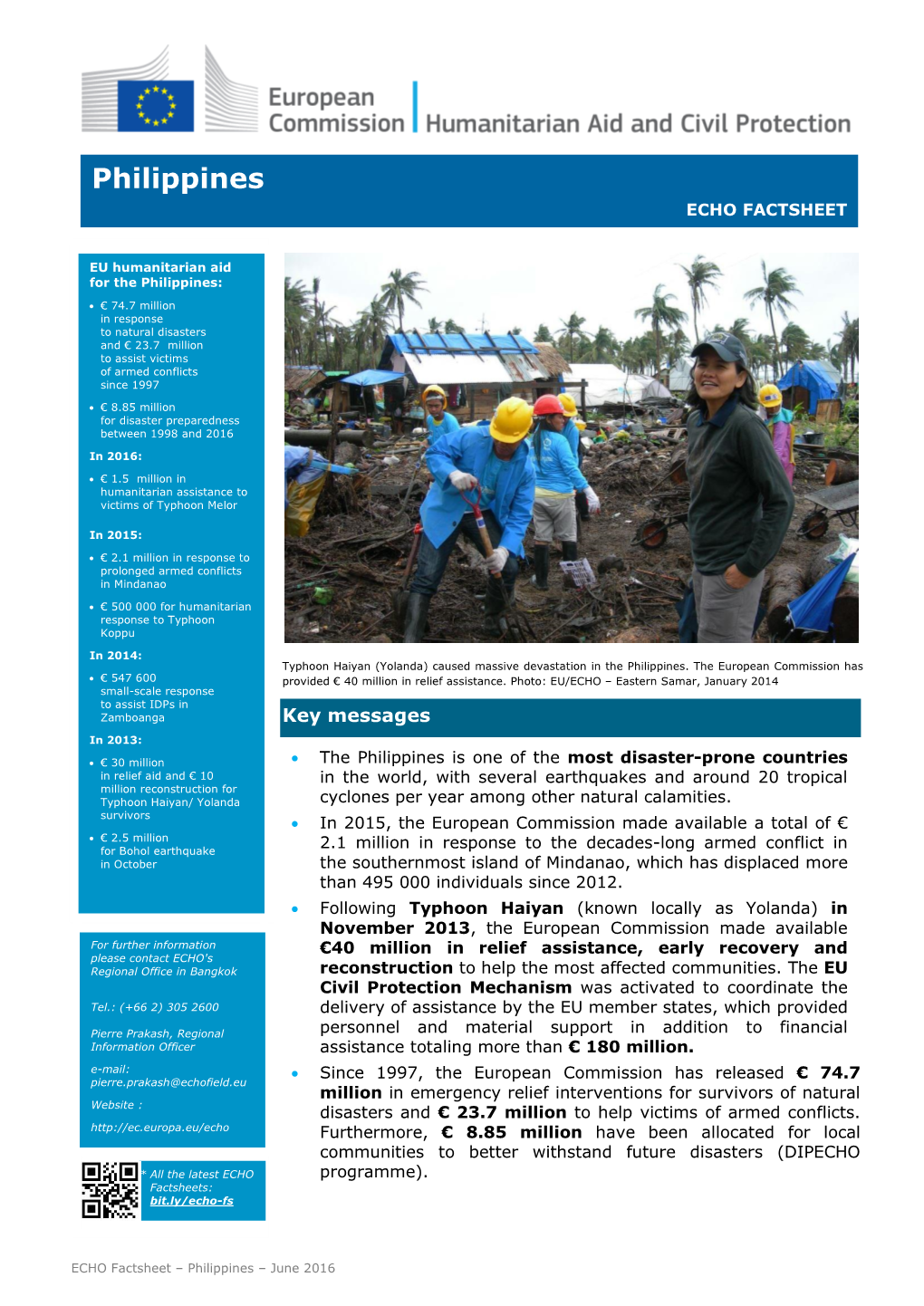 Philippines ECHO FACTSHEET