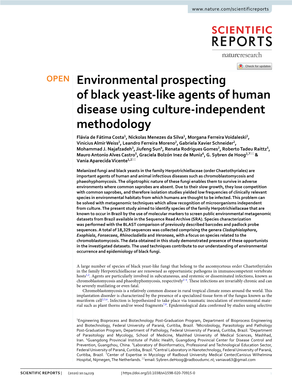 Environmental Prospecting of Black Yeast-Like Agents of Human Disease