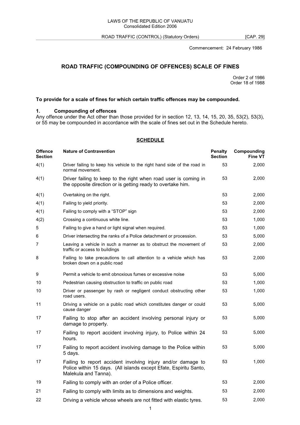 Laws of the Republic of Vanuatu