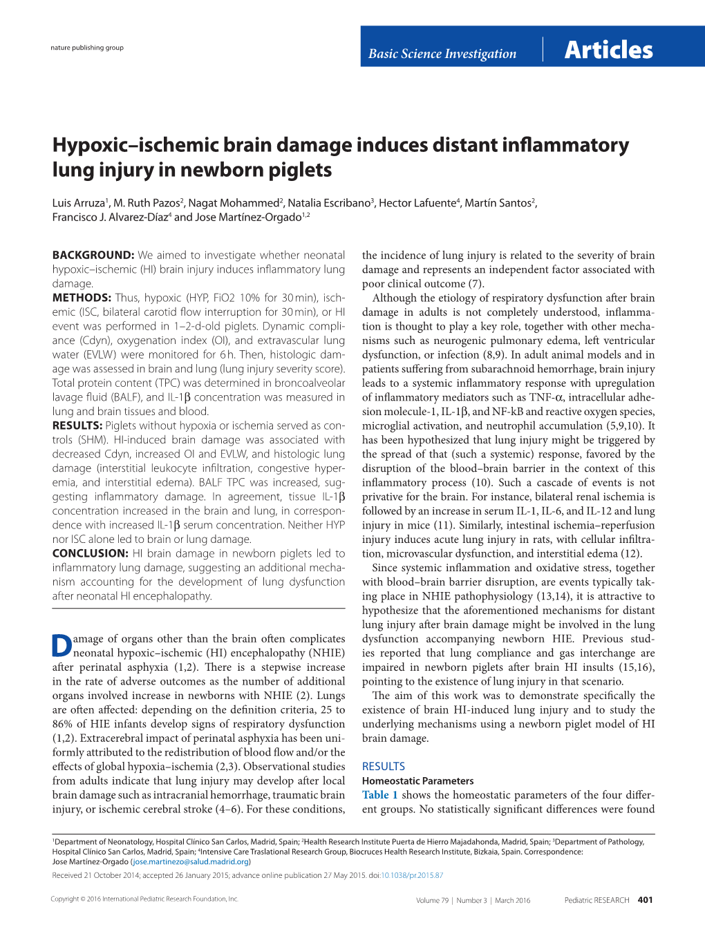 Hypoxic–Ischemic Brain Damage Induces Distant Inflammatory Lung Injury in Newborn Piglets