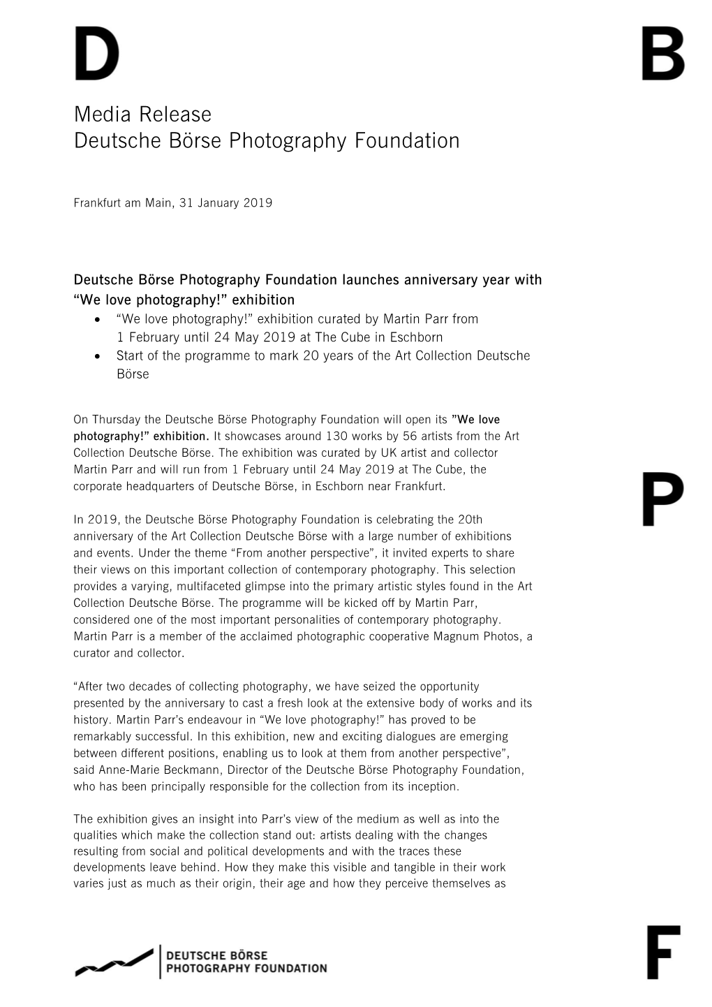 Media Release Deutsche Börse Photography Foundation