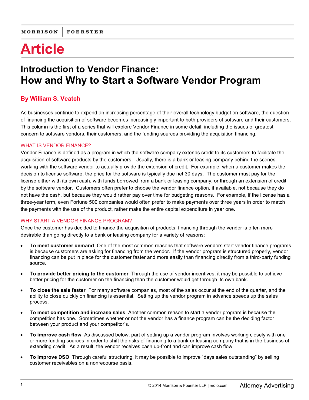 Article Introduction to Vendor Finance: How and Why to Start a Software Vendor Program