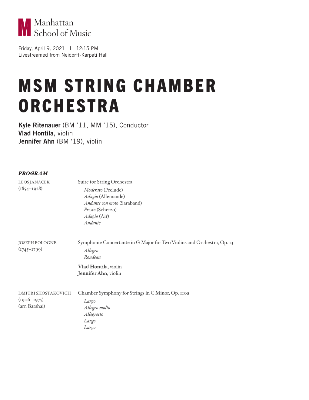 Msm String Chamber Orchestra