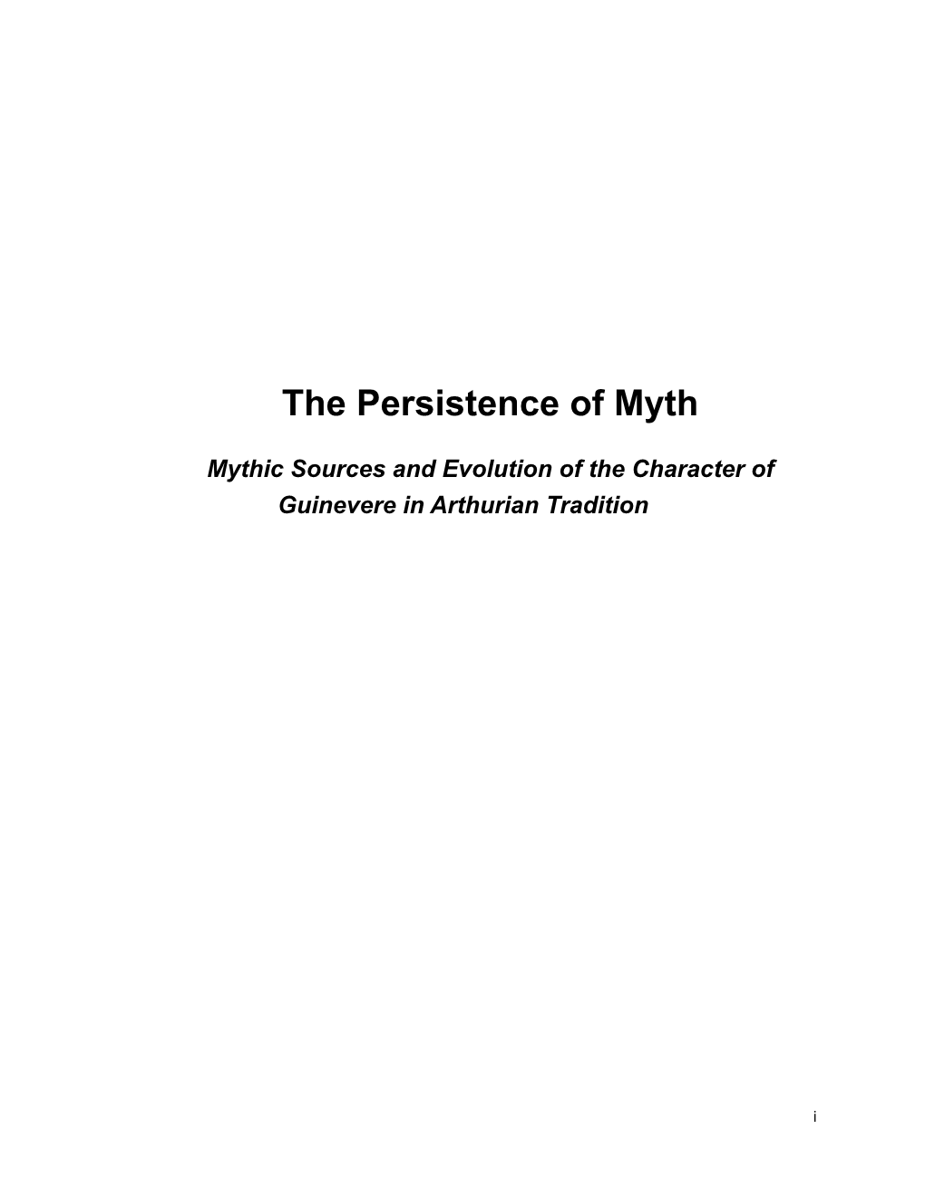 The Persistence of Myth