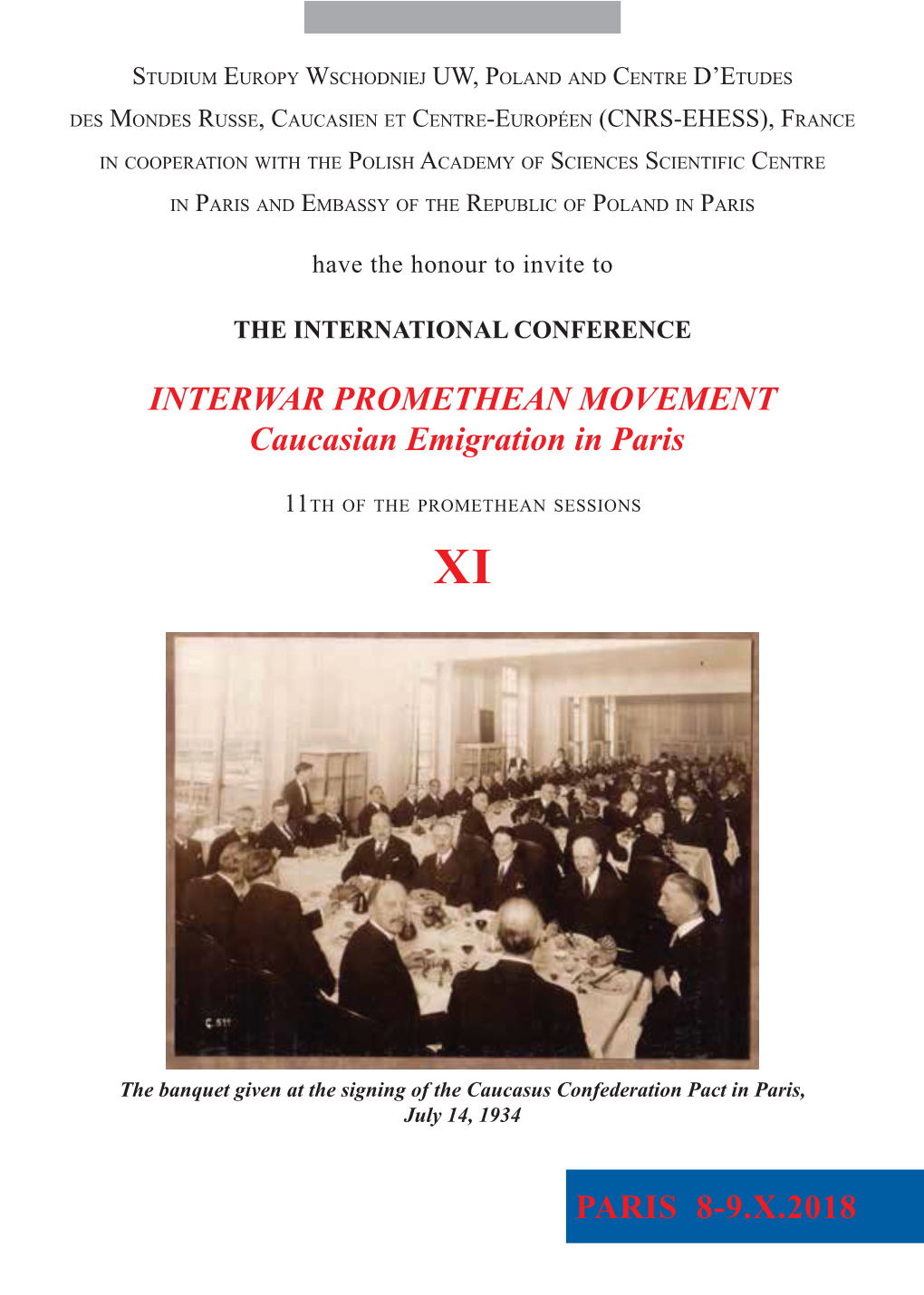 INTERWAR PROMETHEAN MOVEMENT Caucasian Emigration in Paris