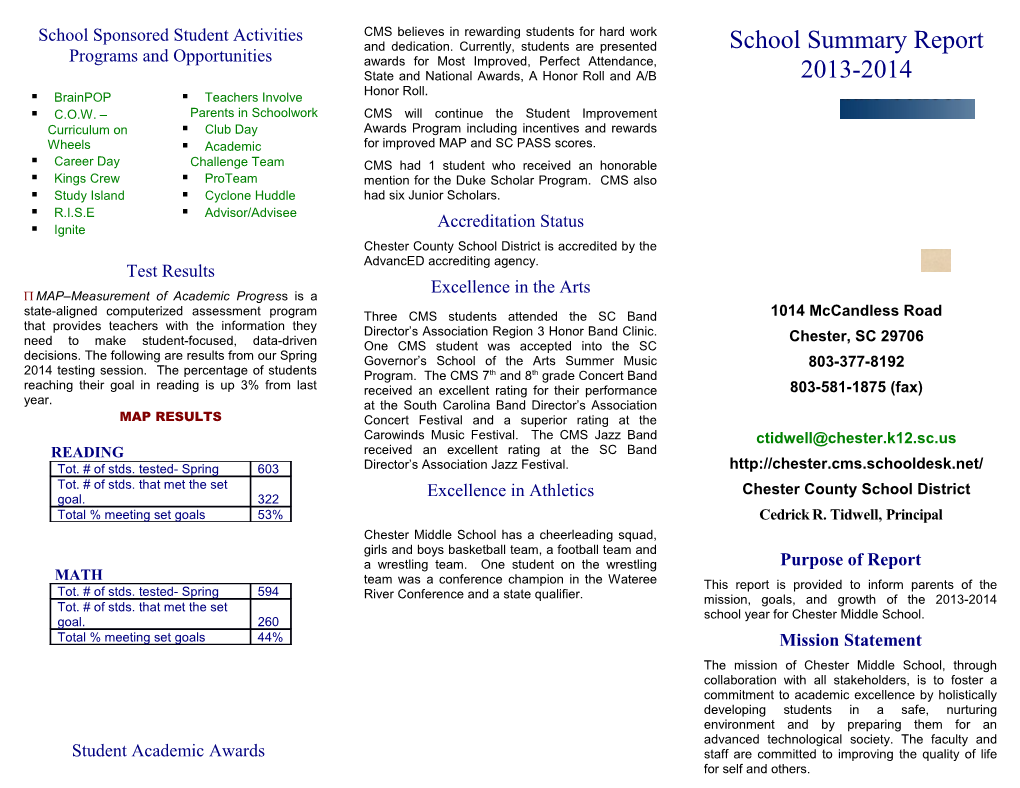 School Sponsored Student Activities Programs and Opportunities