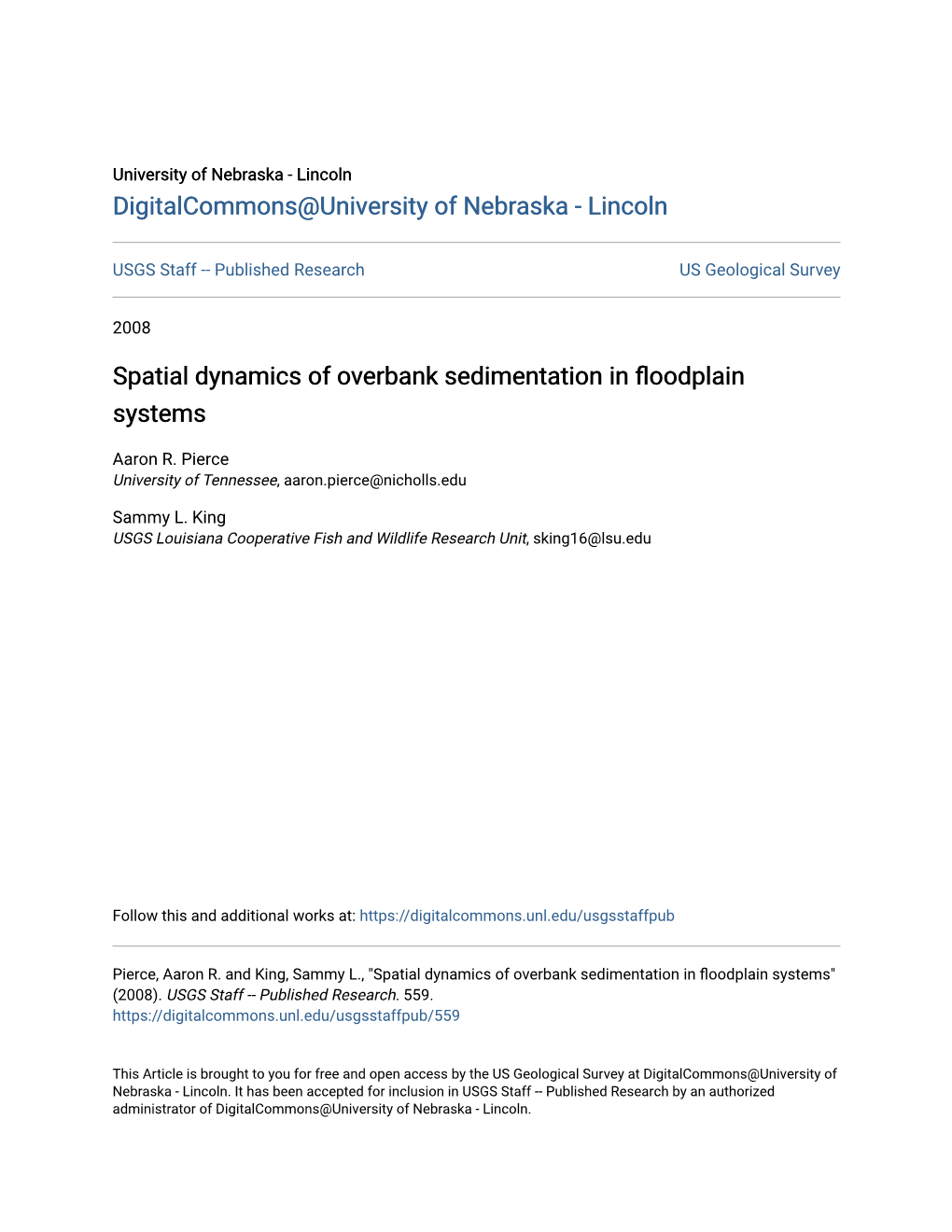 Spatial Dynamics of Overbank Sedimentation in Floodplain Systems