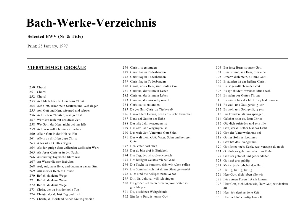 Bach-Werke-Verzeichnis