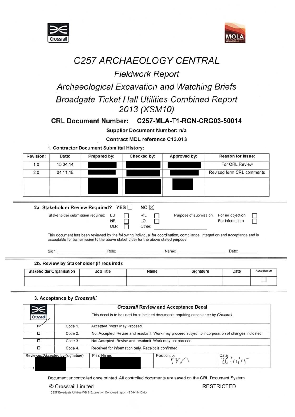 C257 LIS XSM10 Broadgate Utilities WB and Excavation Combined Report.Pdf