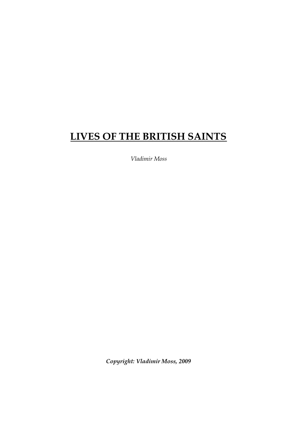 Lives of the British Saints