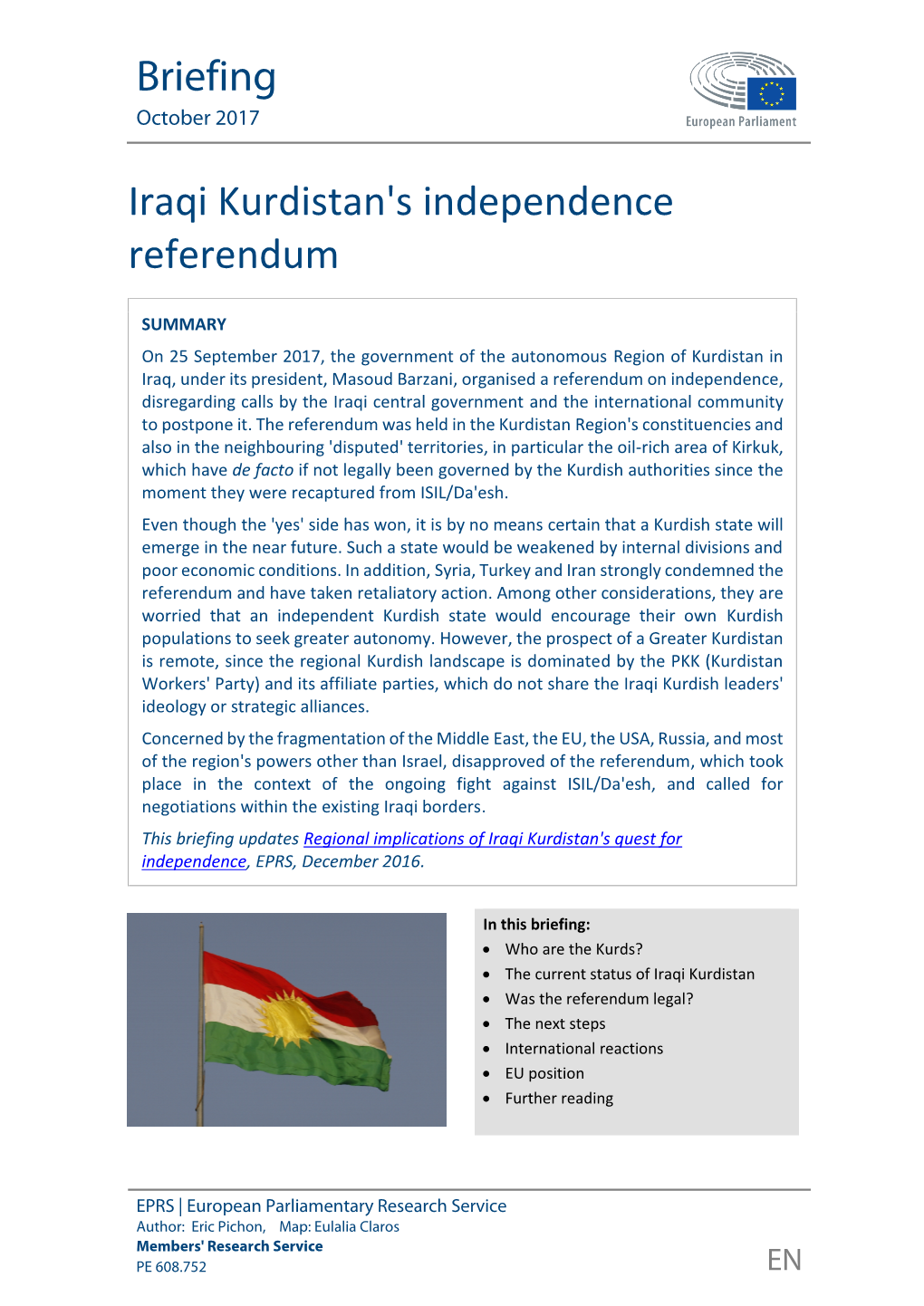 Iraqi Kurdistan's Independence Referendum