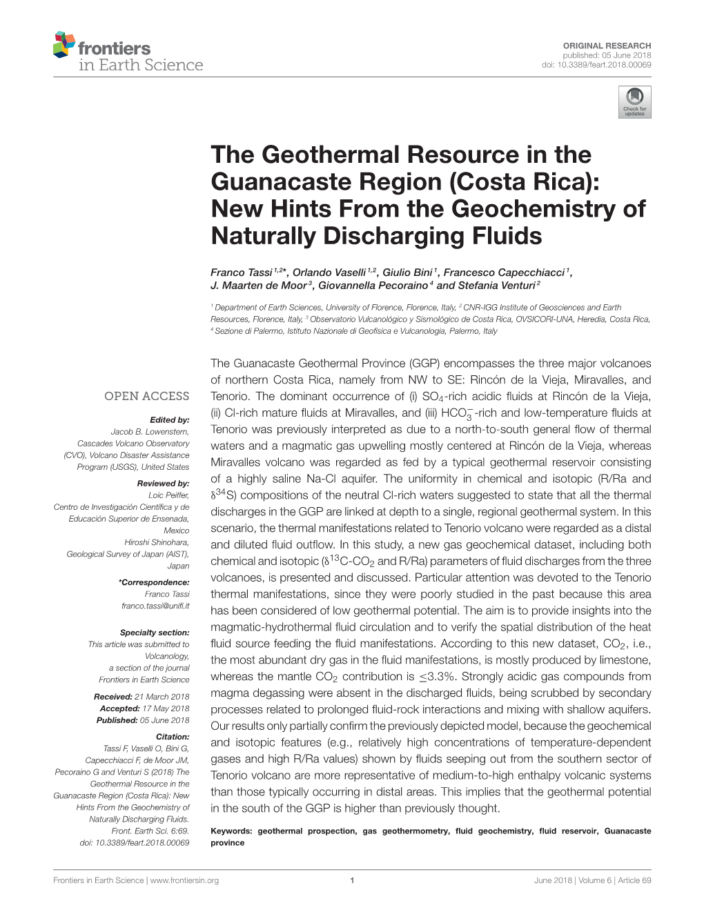 The Geothermal Resource in the Guanacaste Region (Costa Rica): New Hints from the Geochemistry of Naturally Discharging Fluids