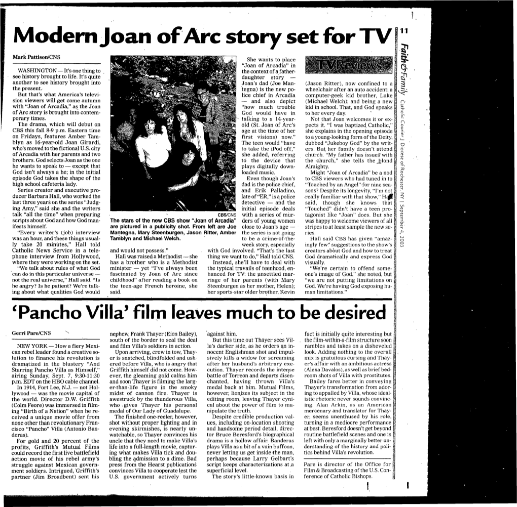 Modern Joan of Arc Story Set for TV 11