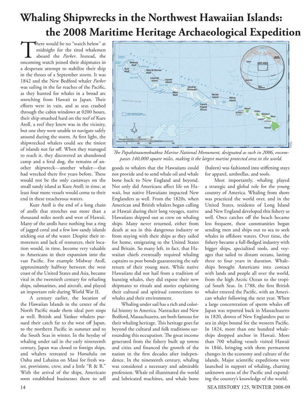 Whaling Shipwrecks in the Northwest Hawaiian Islands