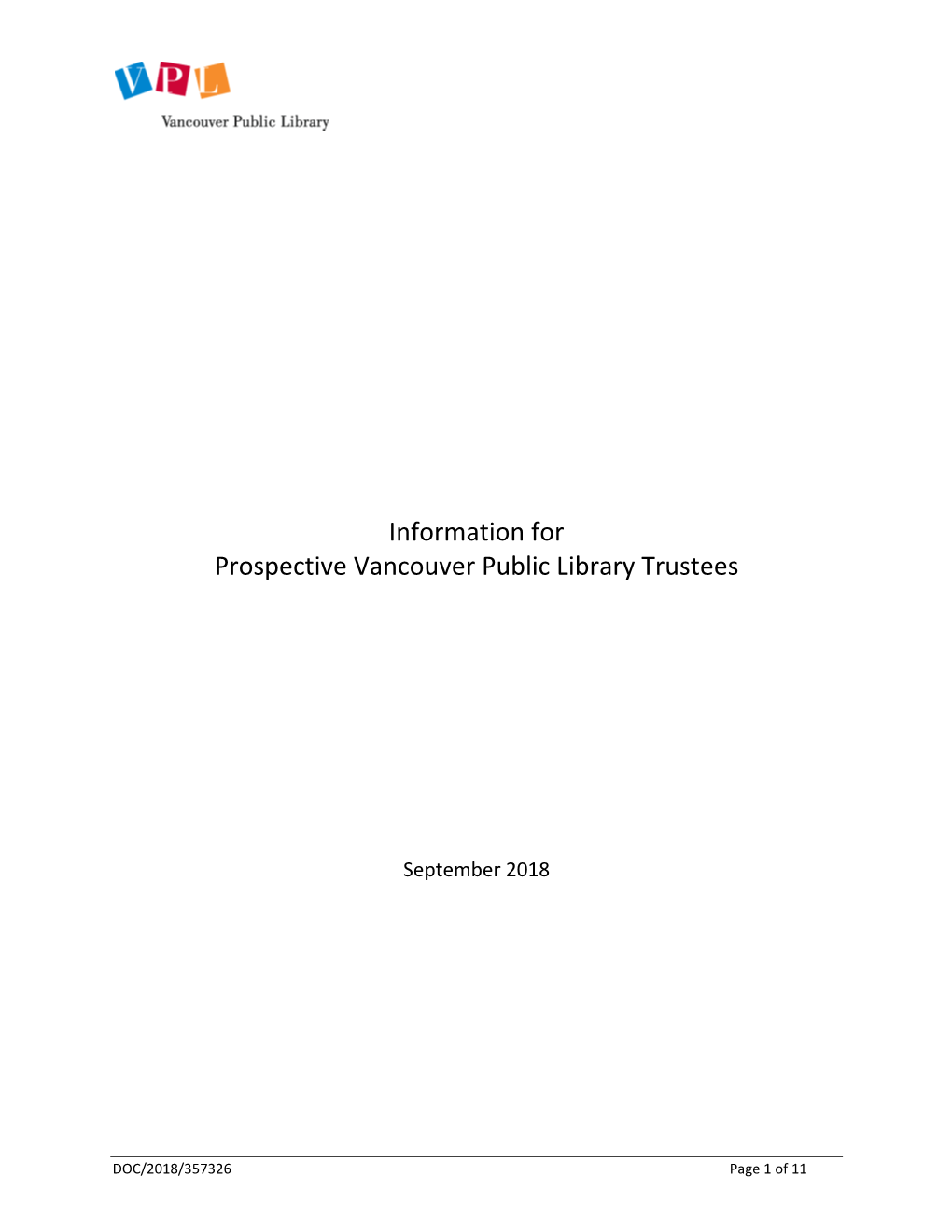 Information for Prospective Vancouver Public Library Trustees