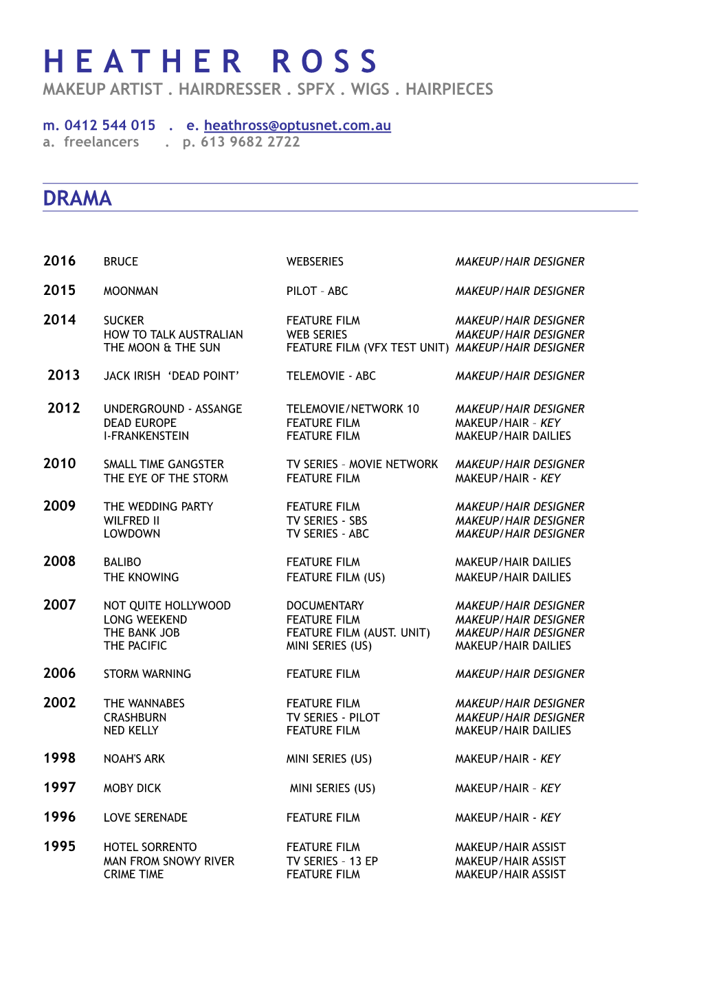 HEATHER ROSS.CV.2017,Pdf