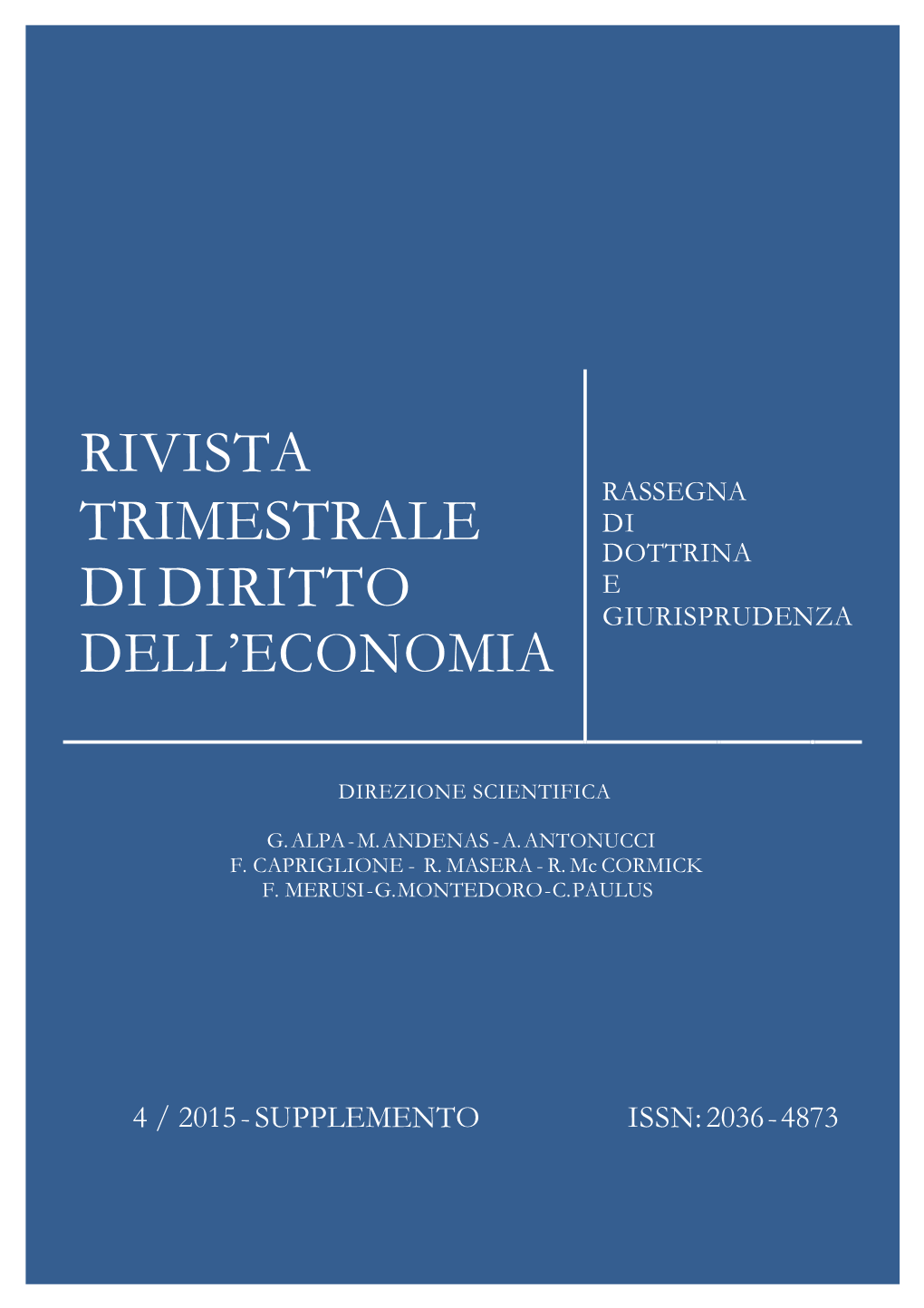 Rivista Trimestrale Didiritto Dell'economia