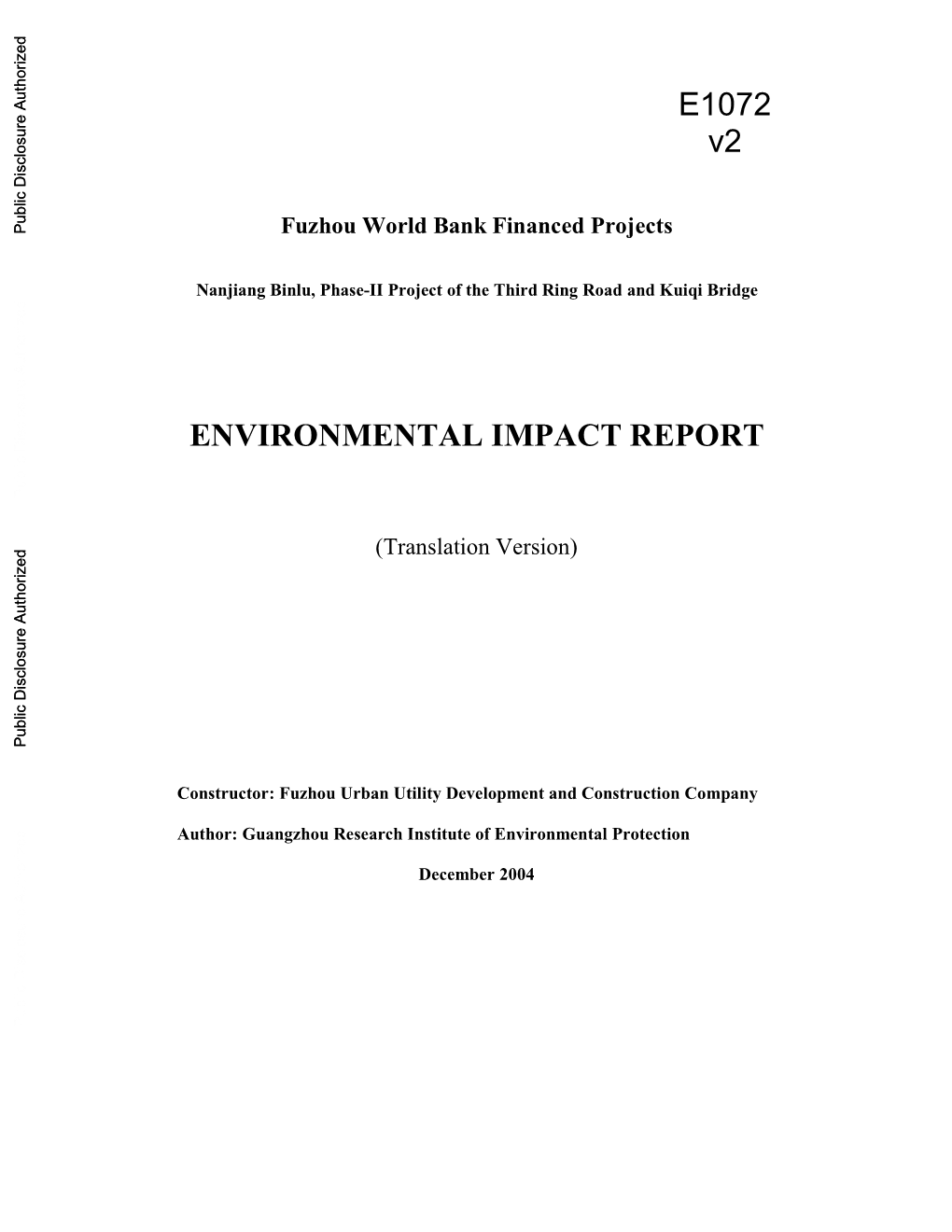 Environmental Impact Report