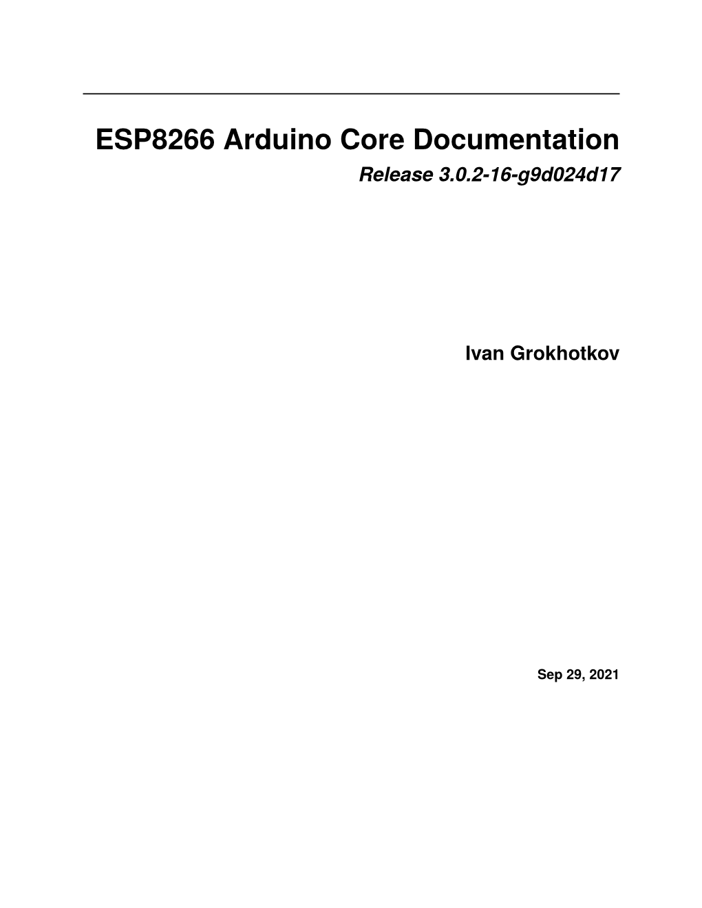 ESP8266 Arduino Core Documentation Release 3.0.2-16-G9d024d17