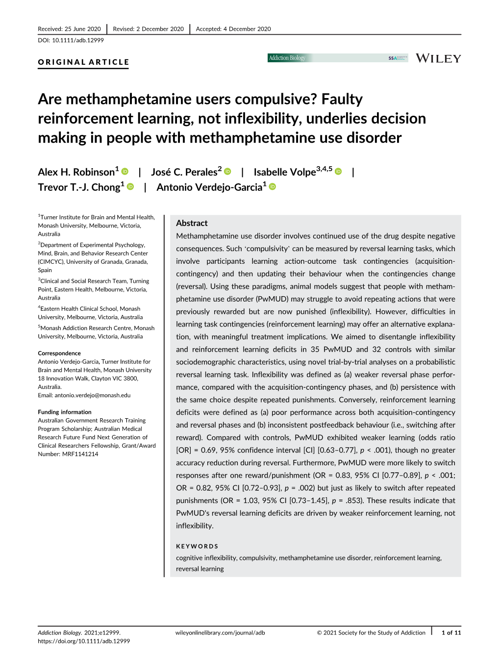 Are Methamphetamine Users Compulsive? Faulty Reinforcement Learning, Not Inflexibility, Underlies Decision Making in People with Methamphetamine Use Disorder