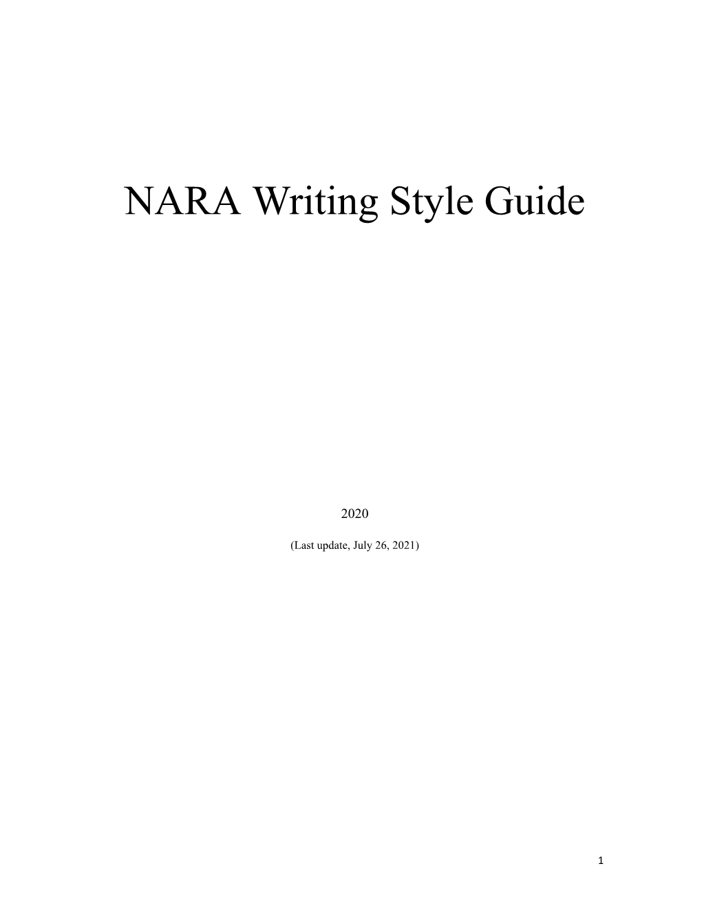 NARA Writing Style Guide 2020-7-26-2021