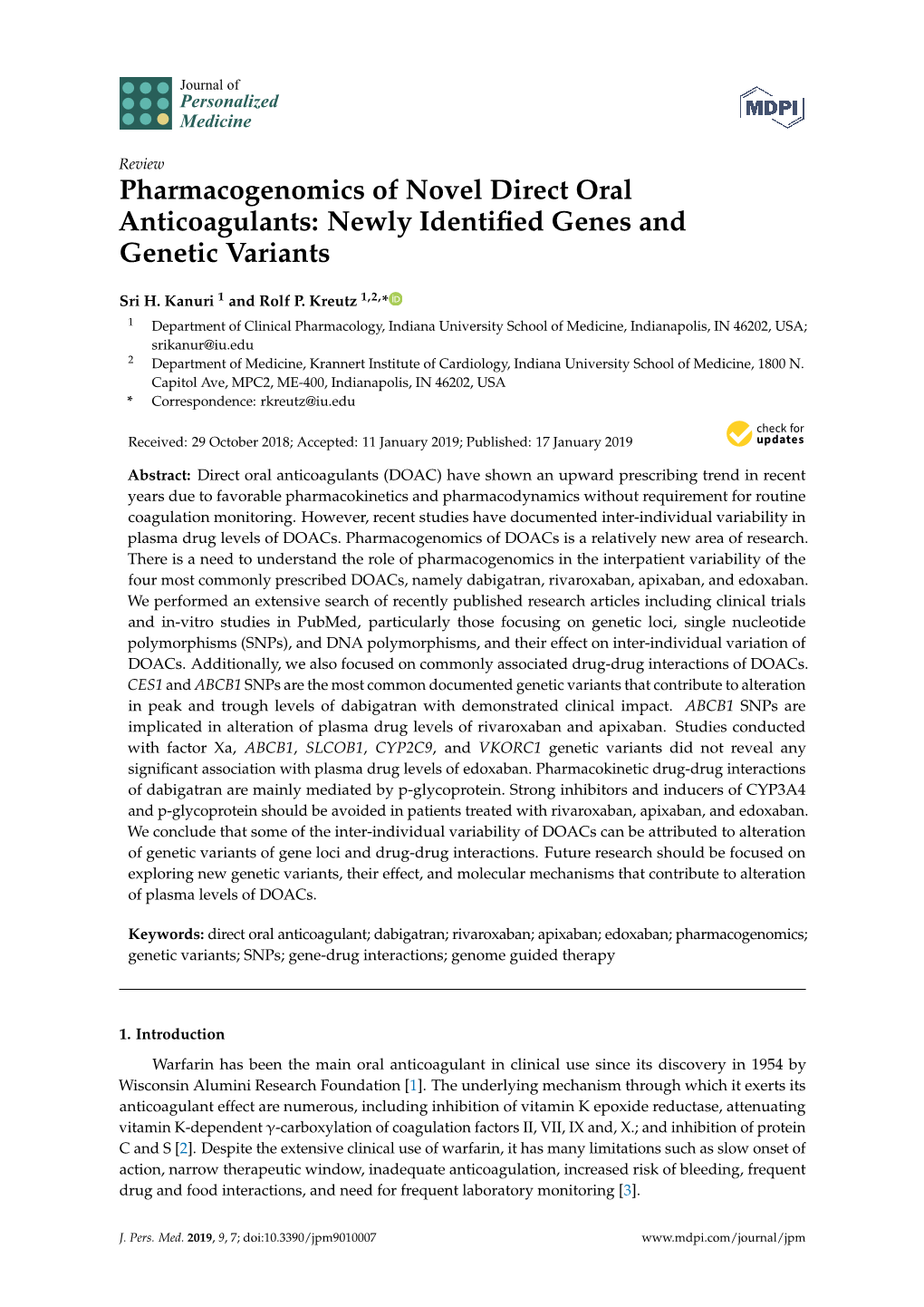 Pharmacogenomics of Novel Direct Oral Anticoagulants: Newly Identiﬁed Genes and Genetic Variants