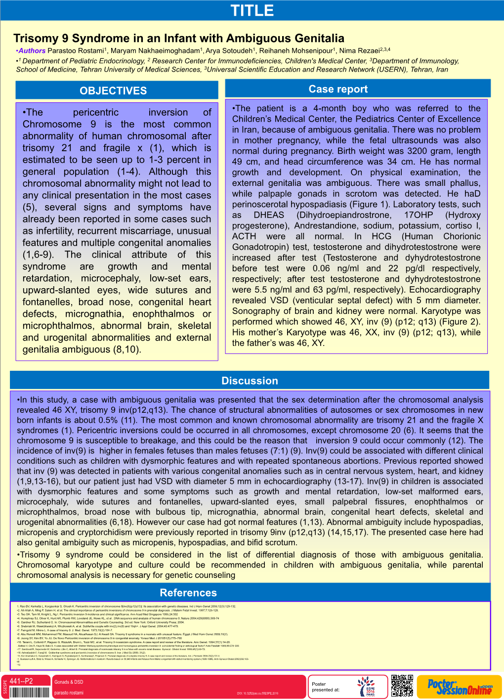 Trisomy 9 Syndrome in an Infant with Ambiguous Genitalia