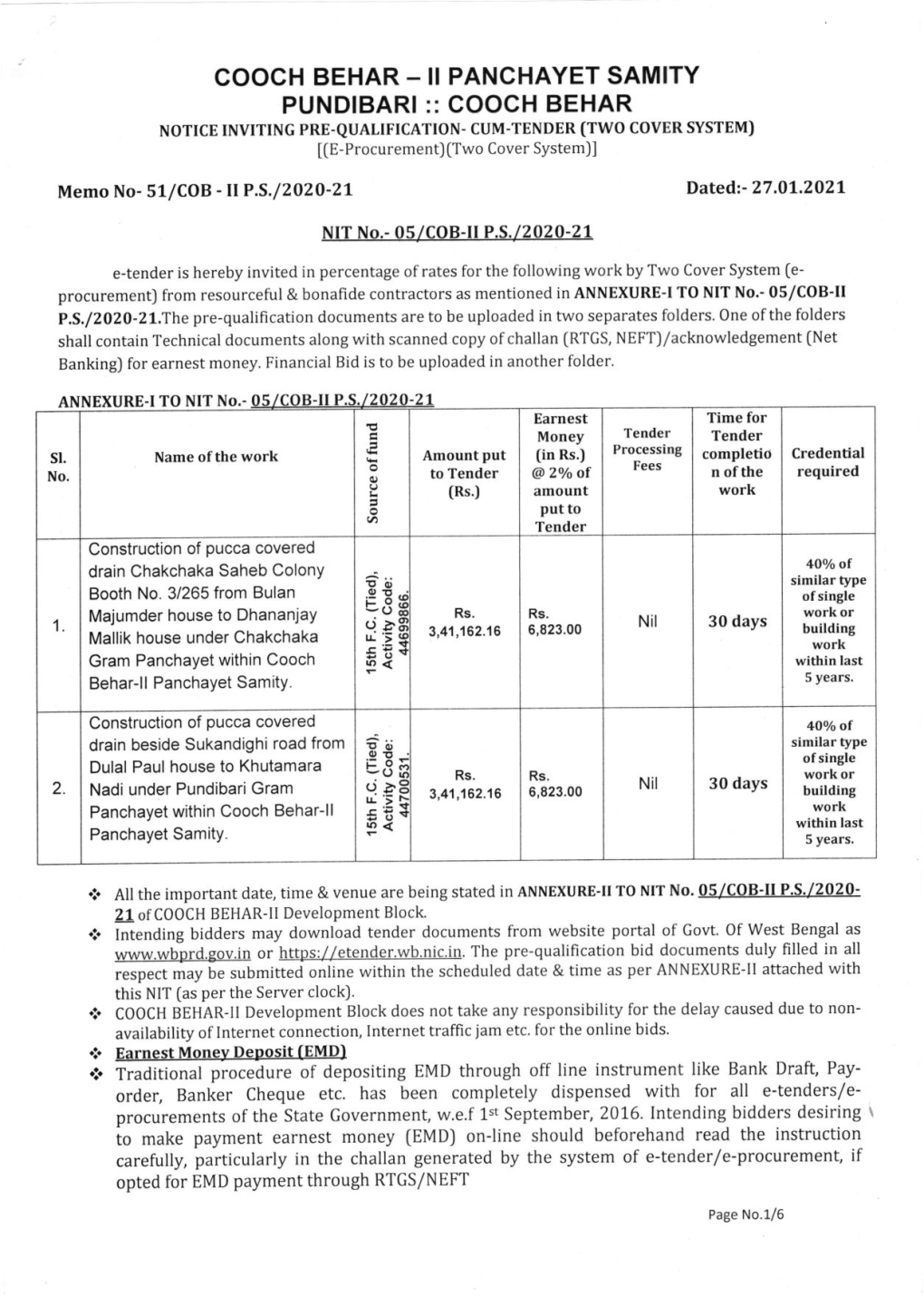 II PANCHAYET SAMITY PUNDIBARI :: COOCH BEHAR -Ip