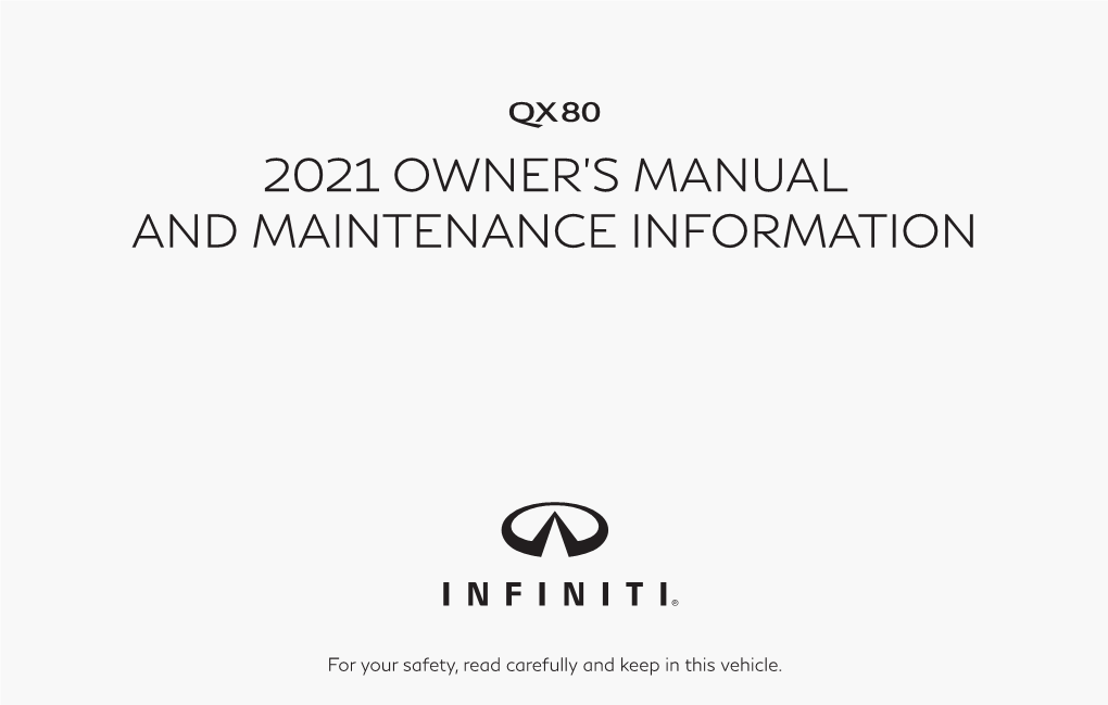 2021 Owner's Manual and Maintenance Information