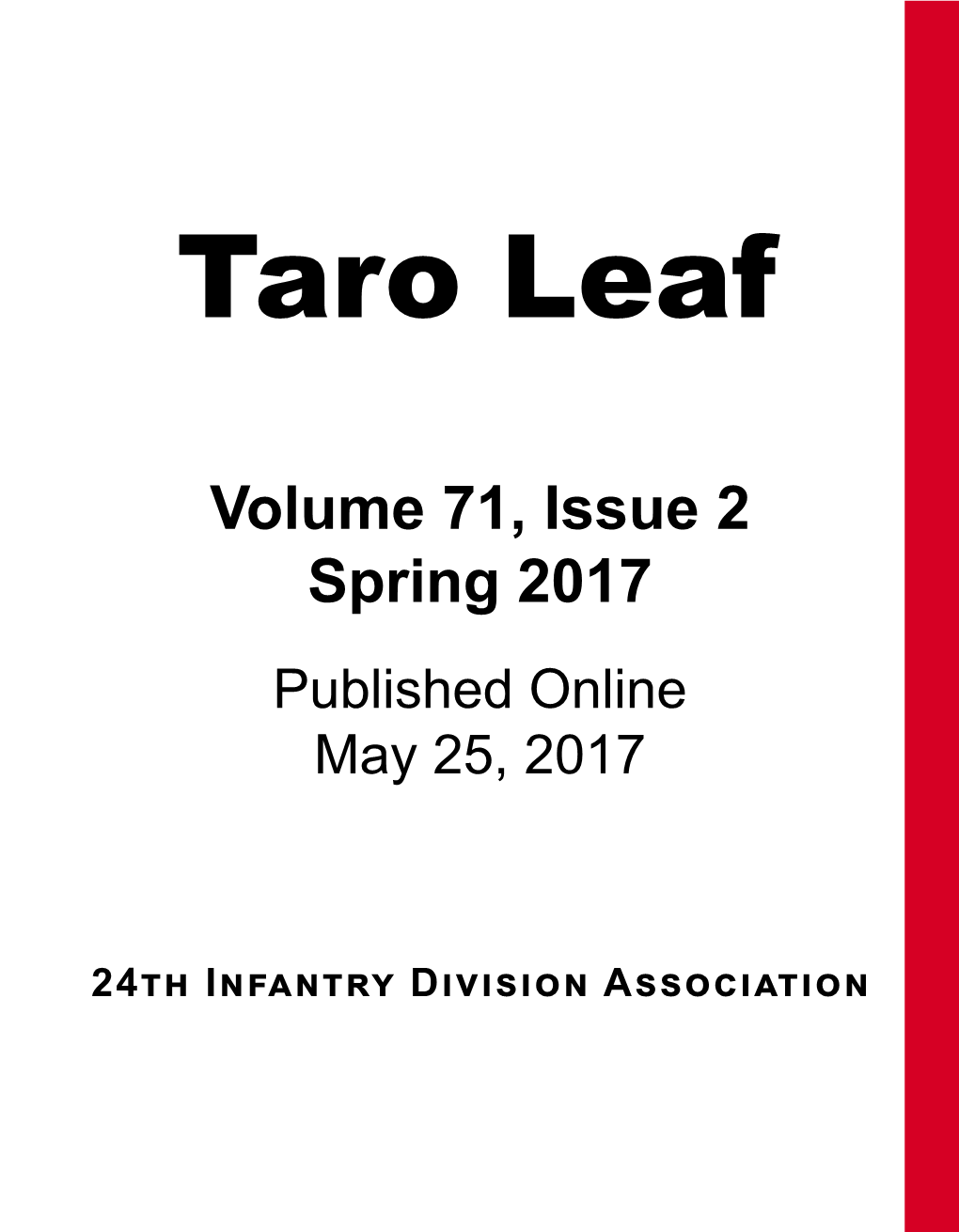 Volume 71, Issue 2 Spring 2017 Published Online May 25, 2017