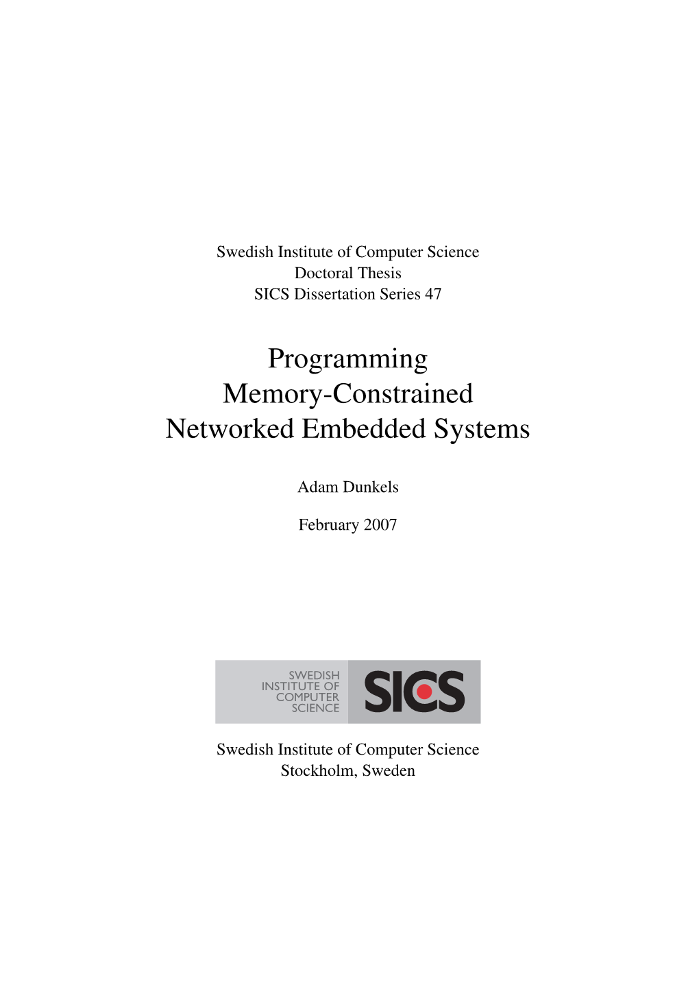 Programming Memory-Constrained Networked Embedded Systems